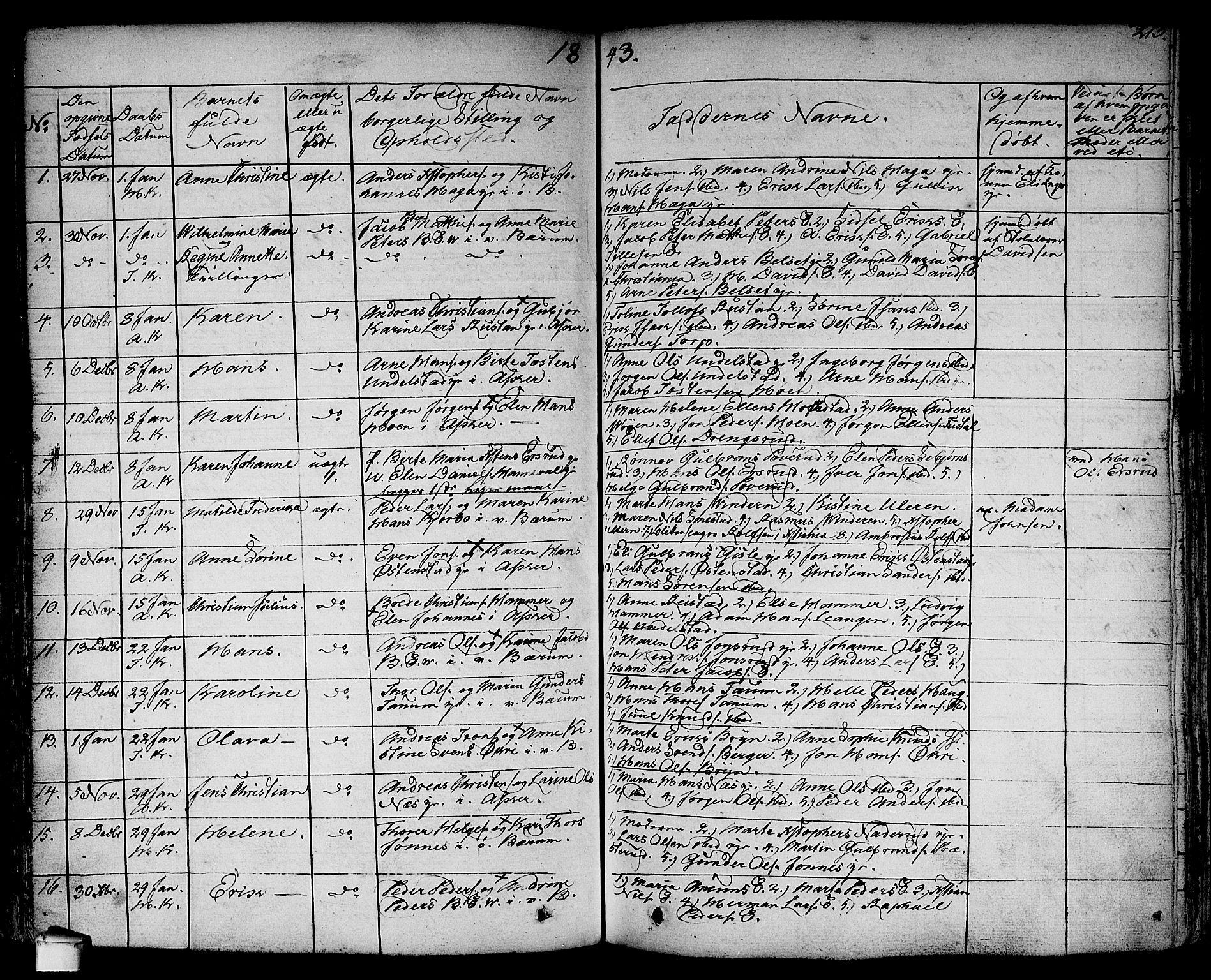 Asker prestekontor Kirkebøker, SAO/A-10256a/F/Fa/L0007: Parish register (official) no. I 7, 1825-1864, p. 213