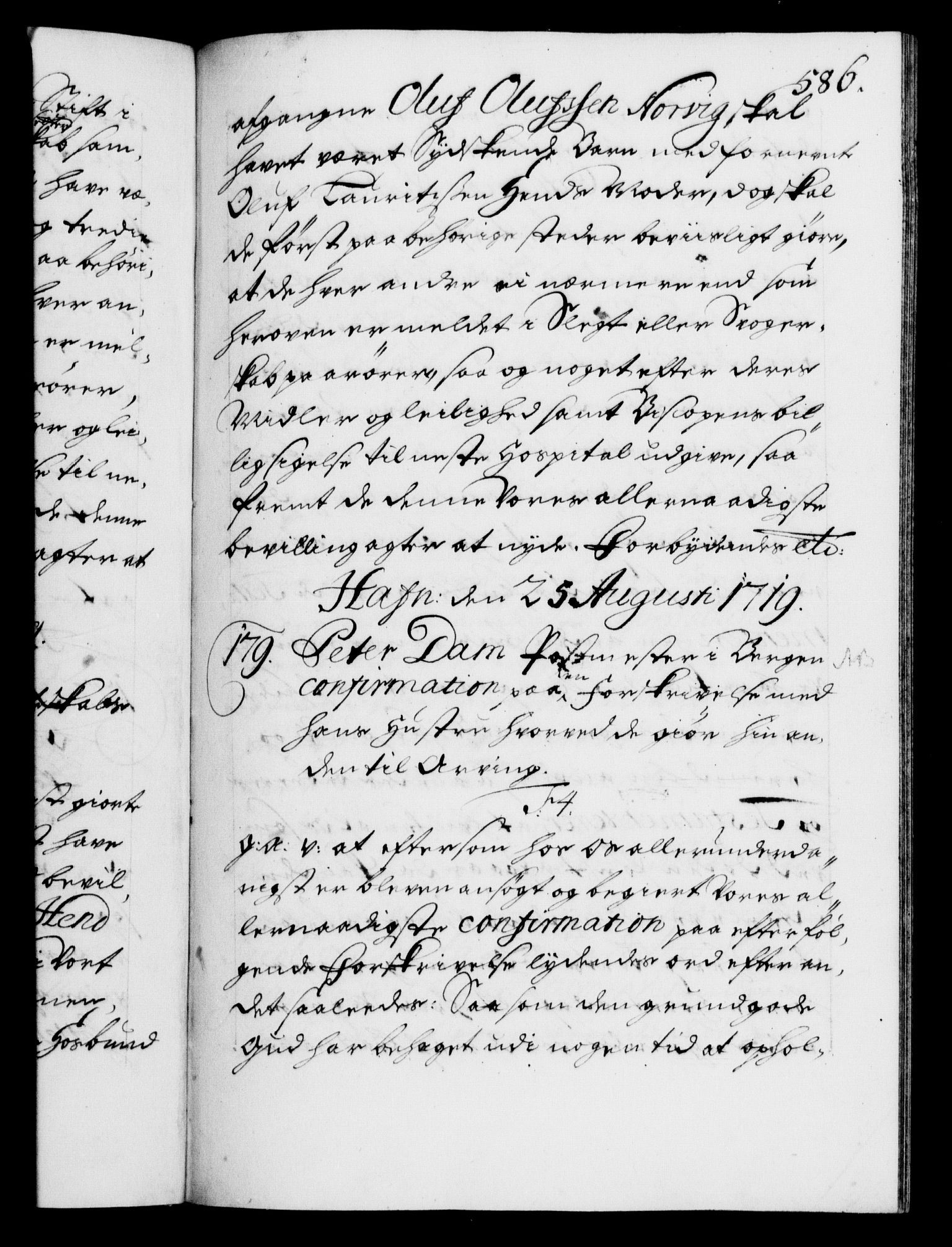 Danske Kanselli 1572-1799, AV/RA-EA-3023/F/Fc/Fca/Fcaa/L0022: Norske registre, 1716-1719, p. 586a