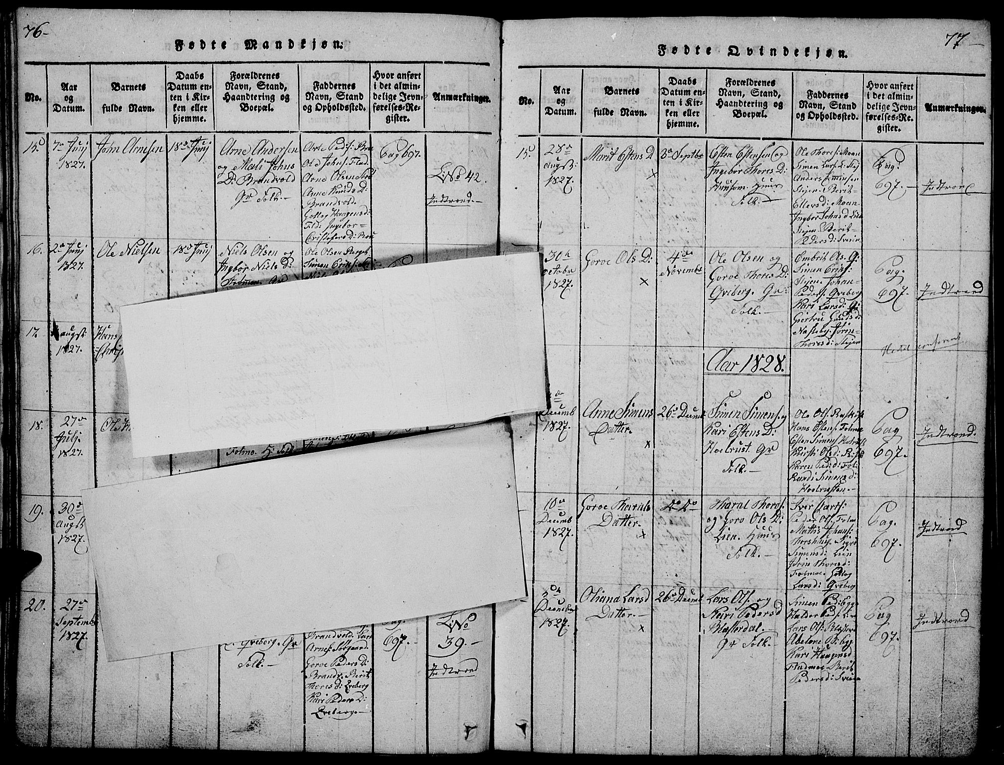 Tynset prestekontor, AV/SAH-PREST-058/H/Ha/Hab/L0002: Parish register (copy) no. 2, 1814-1862, p. 76-77