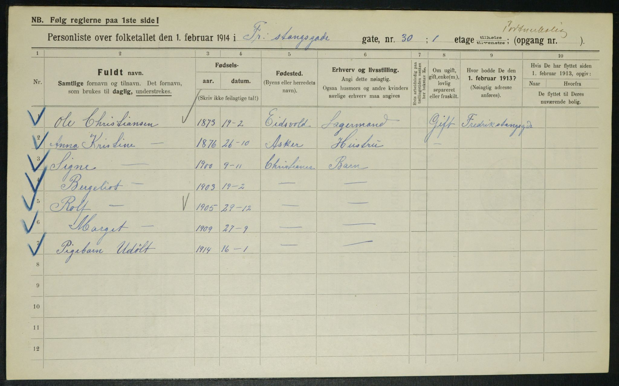 OBA, Municipal Census 1914 for Kristiania, 1914, p. 26853