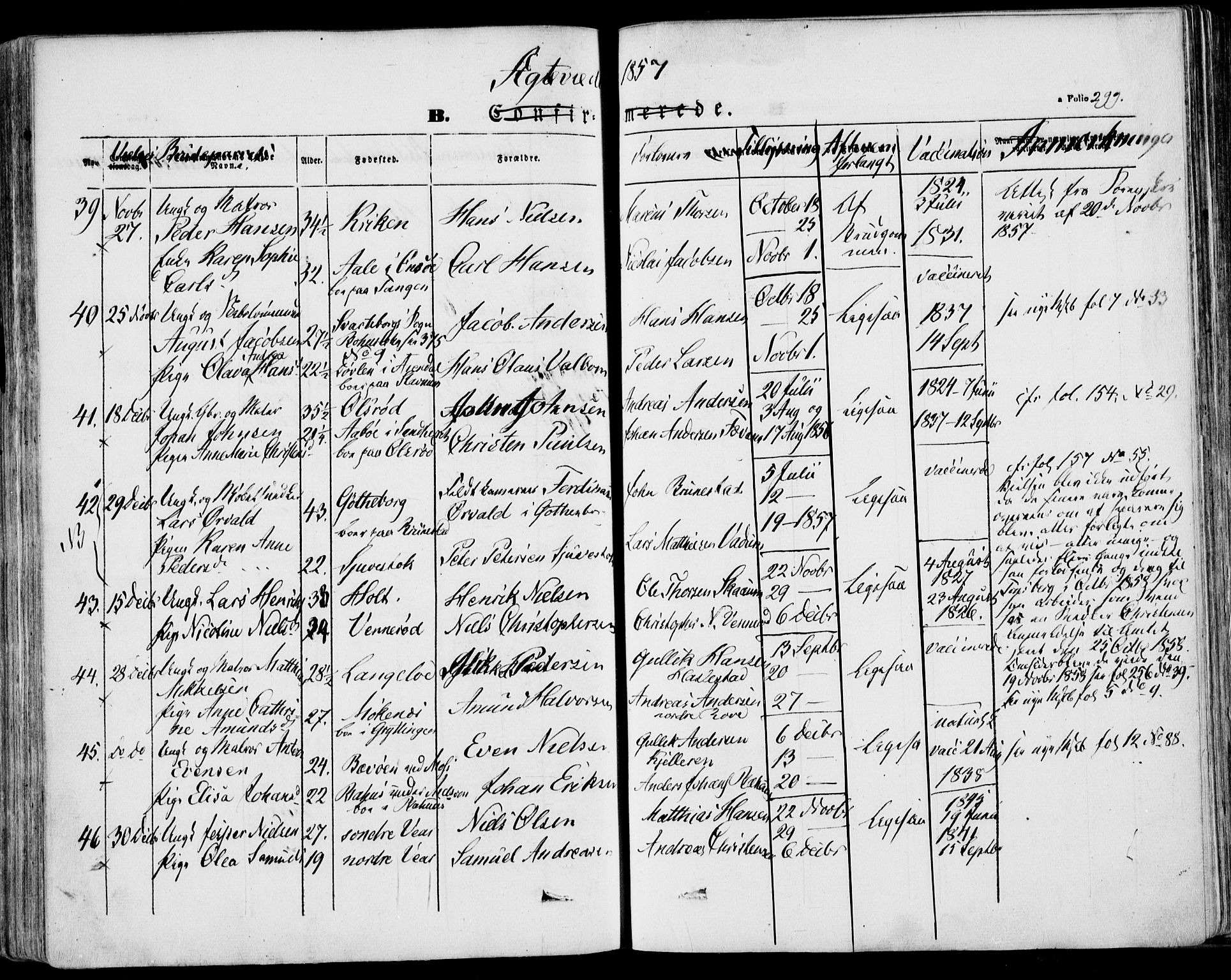 Stokke kirkebøker, SAKO/A-320/F/Fa/L0007: Parish register (official) no. I 7, 1844-1857, p. 299