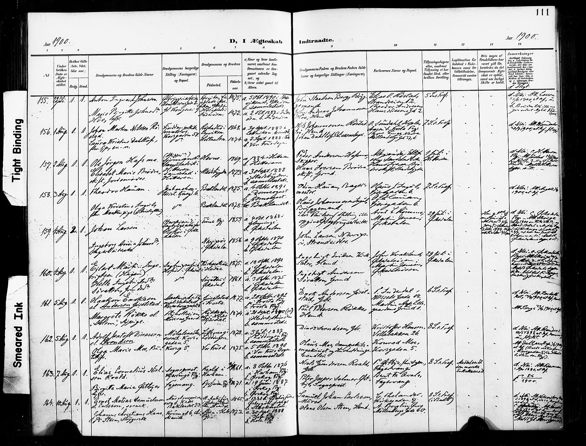 Ministerialprotokoller, klokkerbøker og fødselsregistre - Sør-Trøndelag, AV/SAT-A-1456/604/L0198: Parish register (official) no. 604A19, 1893-1900, p. 111