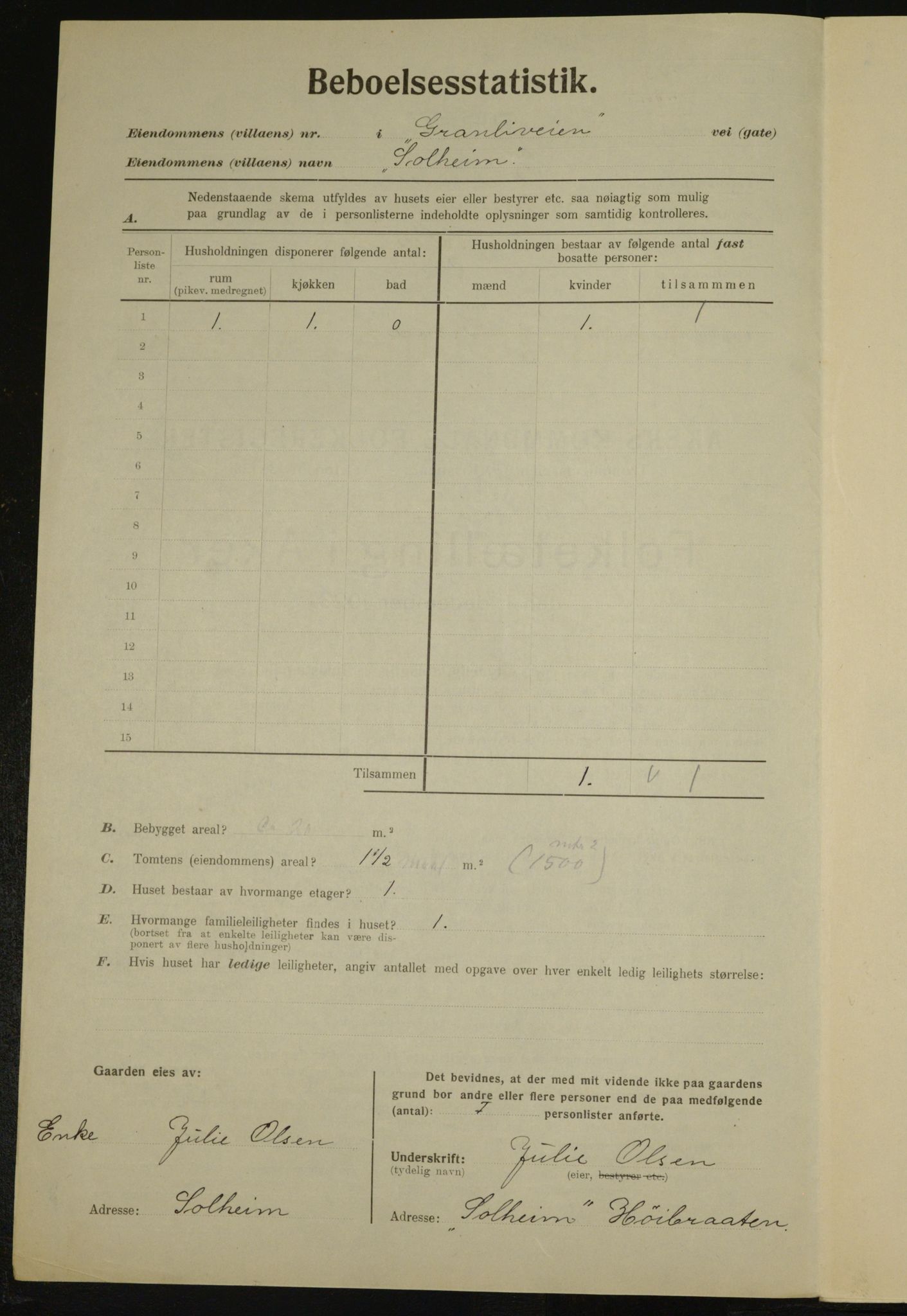 , Municipal Census 1923 for Aker, 1923, p. 25085