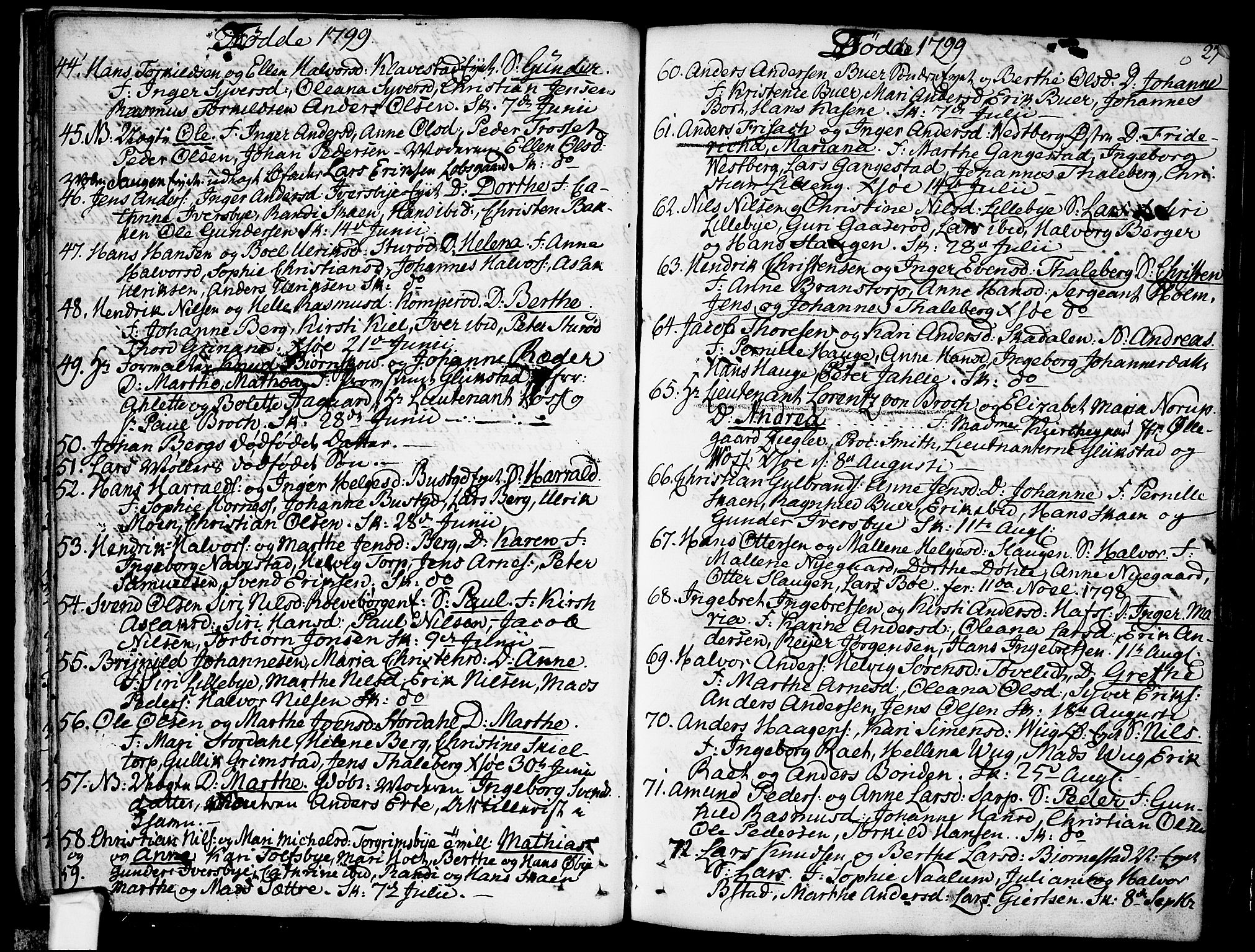 Skjeberg prestekontor Kirkebøker, AV/SAO-A-10923/F/Fa/L0003: Parish register (official) no. I 3, 1792-1814, p. 27