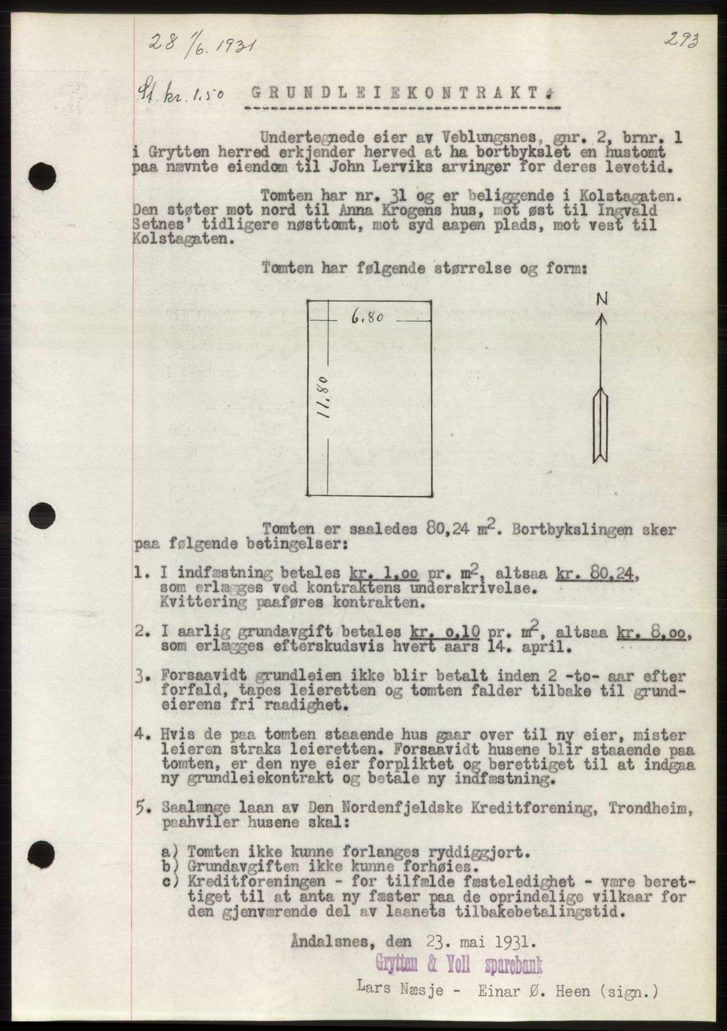 Romsdal sorenskriveri, AV/SAT-A-4149/1/2/2C/L0059: Mortgage book no. 53, 1931-1931, Deed date: 01.06.1931