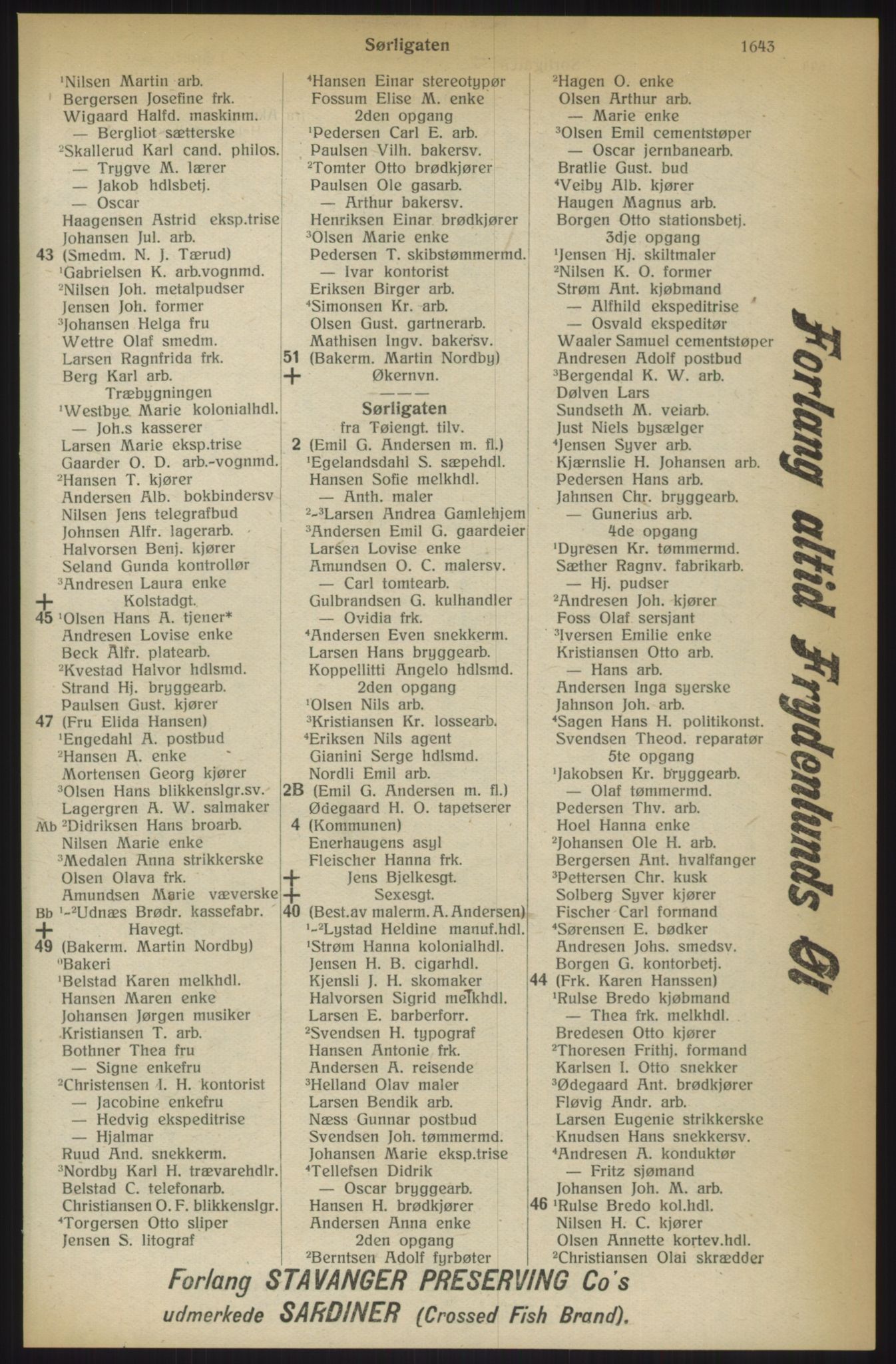 Kristiania/Oslo adressebok, PUBL/-, 1914, p. 1643