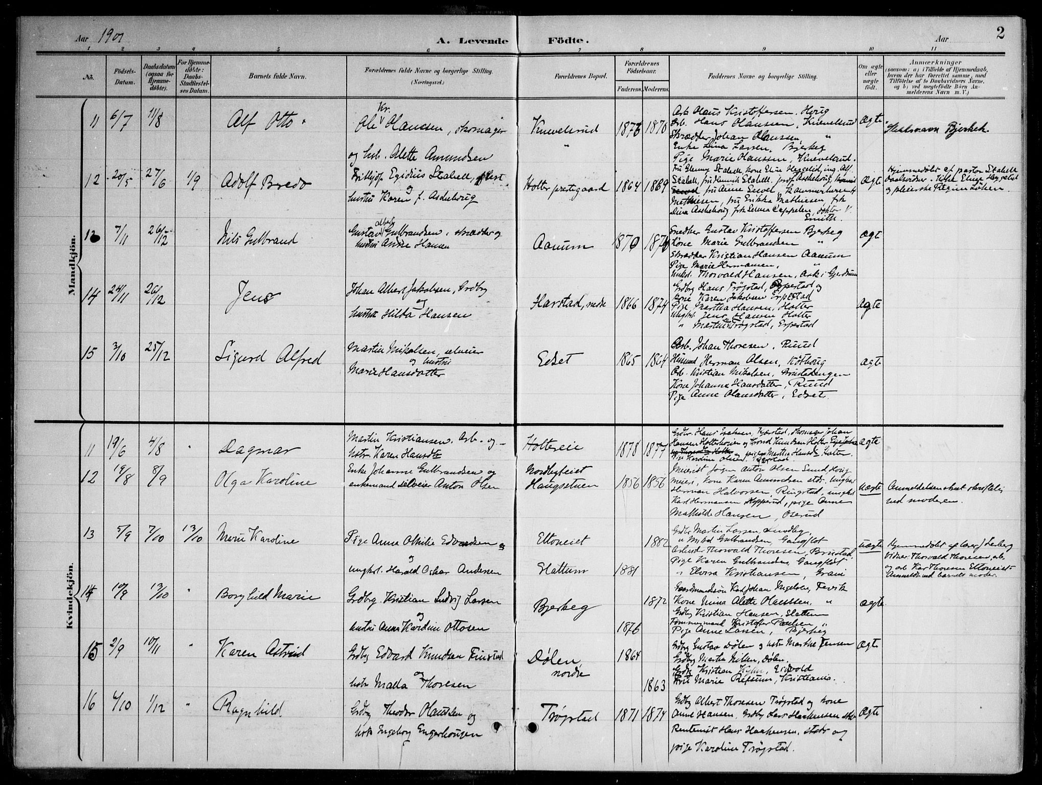 Nannestad prestekontor Kirkebøker, AV/SAO-A-10414a/G/Gb/L0001: Parish register (copy) no. II 1, 1901-1917, p. 2