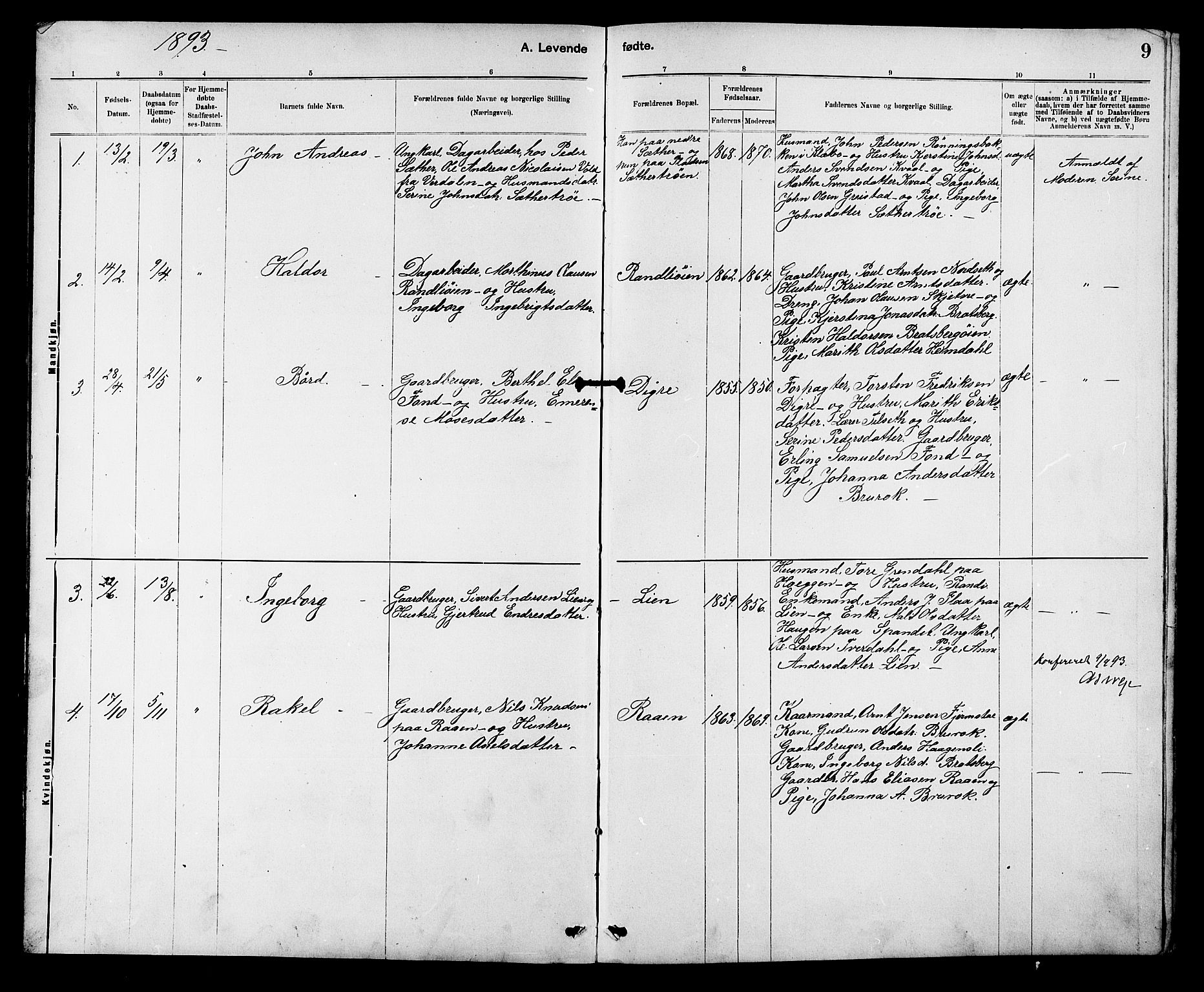 Ministerialprotokoller, klokkerbøker og fødselsregistre - Sør-Trøndelag, AV/SAT-A-1456/608/L0341: Parish register (copy) no. 608C07, 1890-1912, p. 9