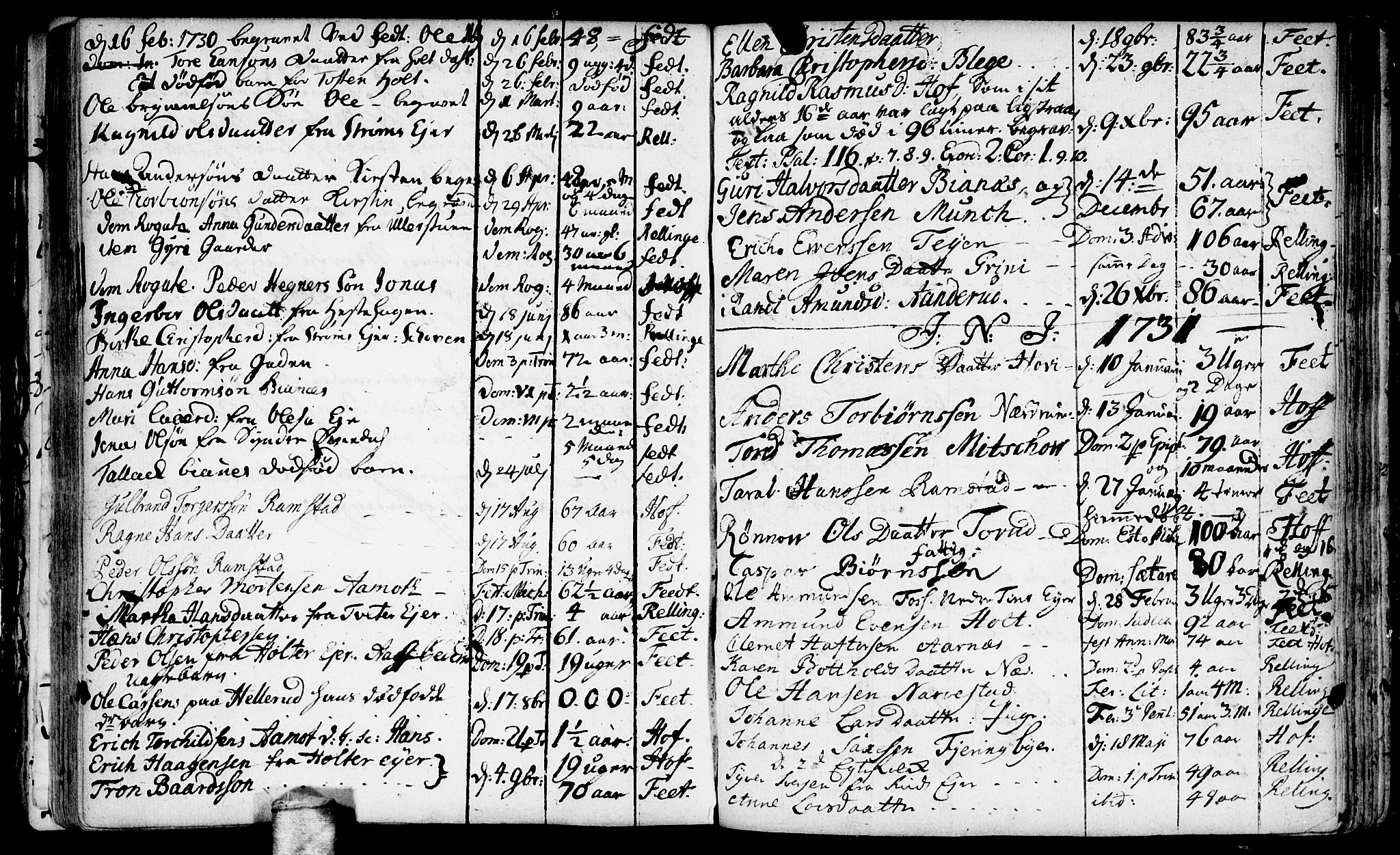 Fet prestekontor Kirkebøker, SAO/A-10370a/F/Fa/L0002: Parish register (official) no. I 2, 1716-1815, p. 93