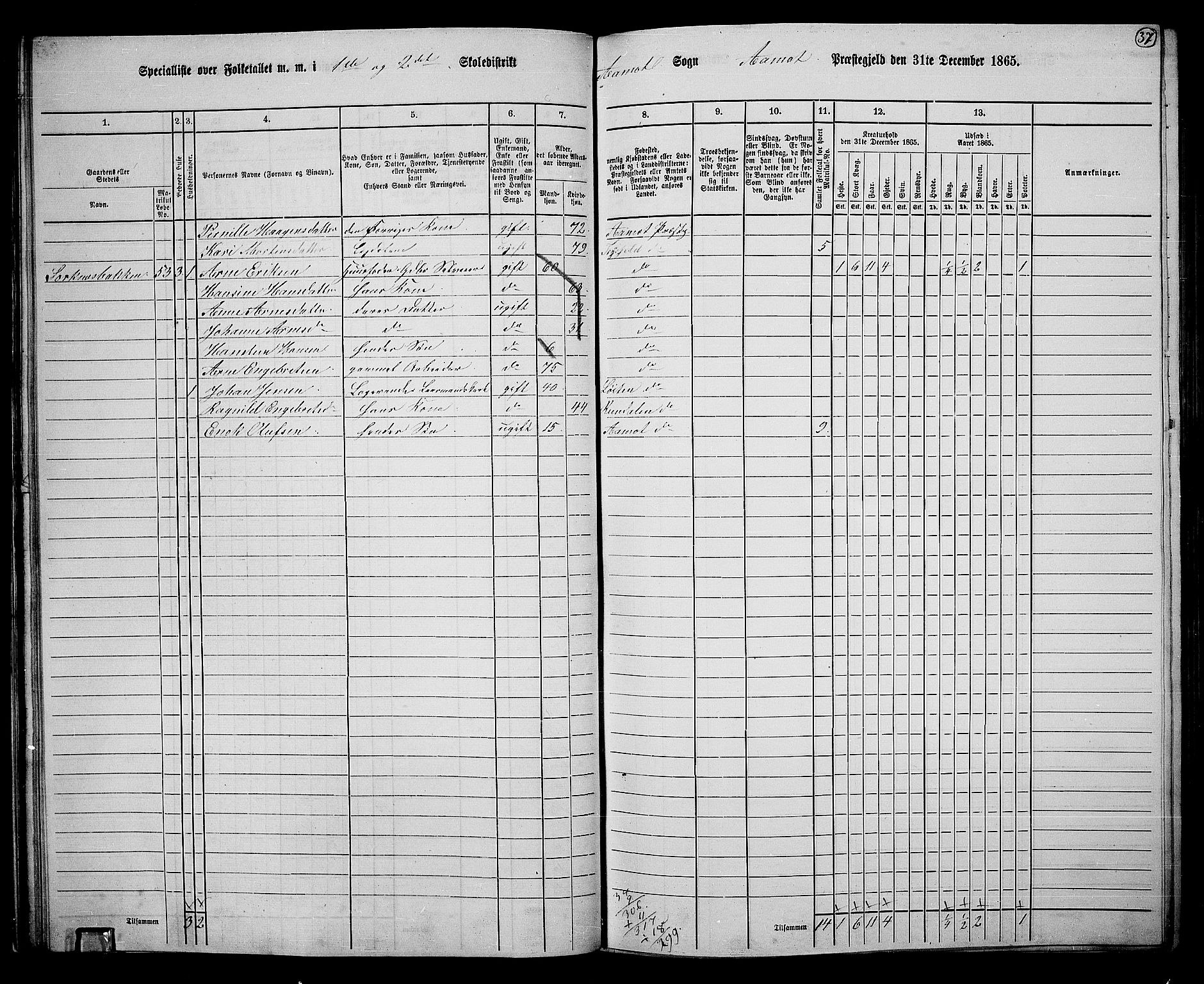 RA, 1865 census for Åmot, 1865, p. 35