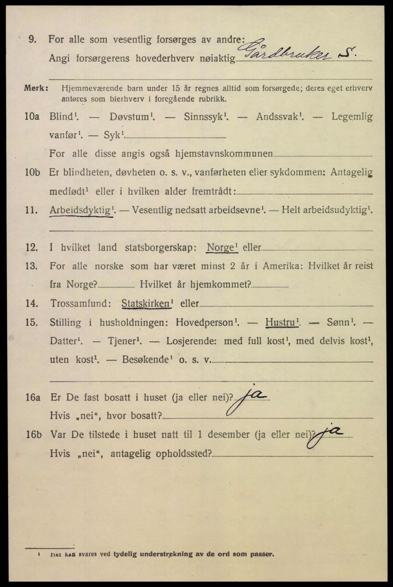 SAK, 1920 census for Sør-Audnedal, 1920, p. 7102