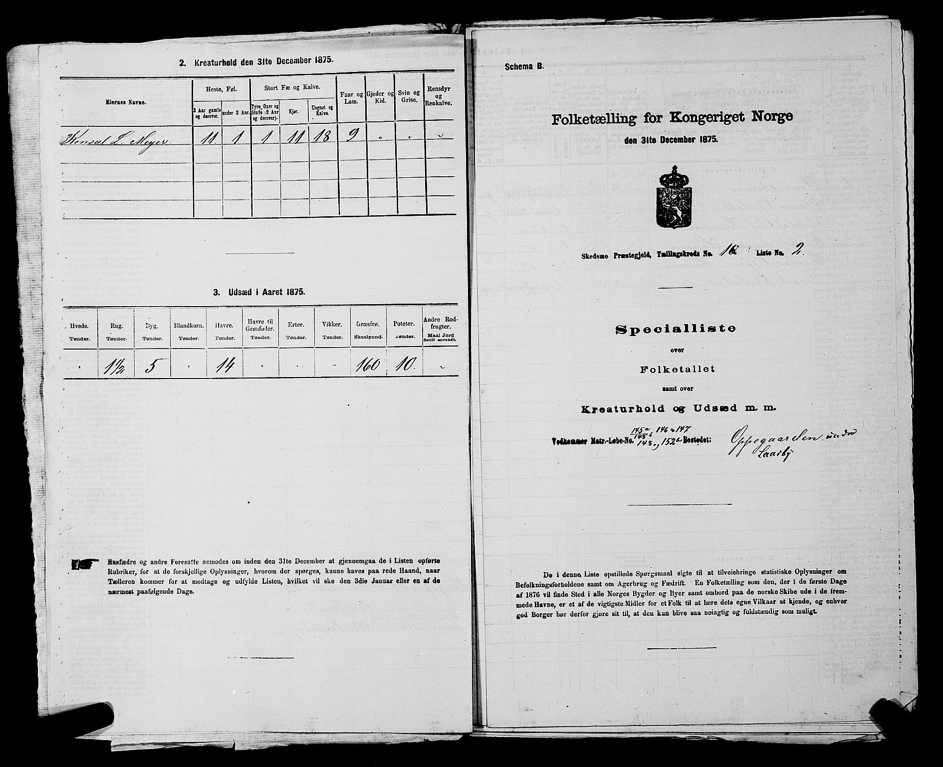 RA, 1875 census for 0231P Skedsmo, 1875, p. 1492