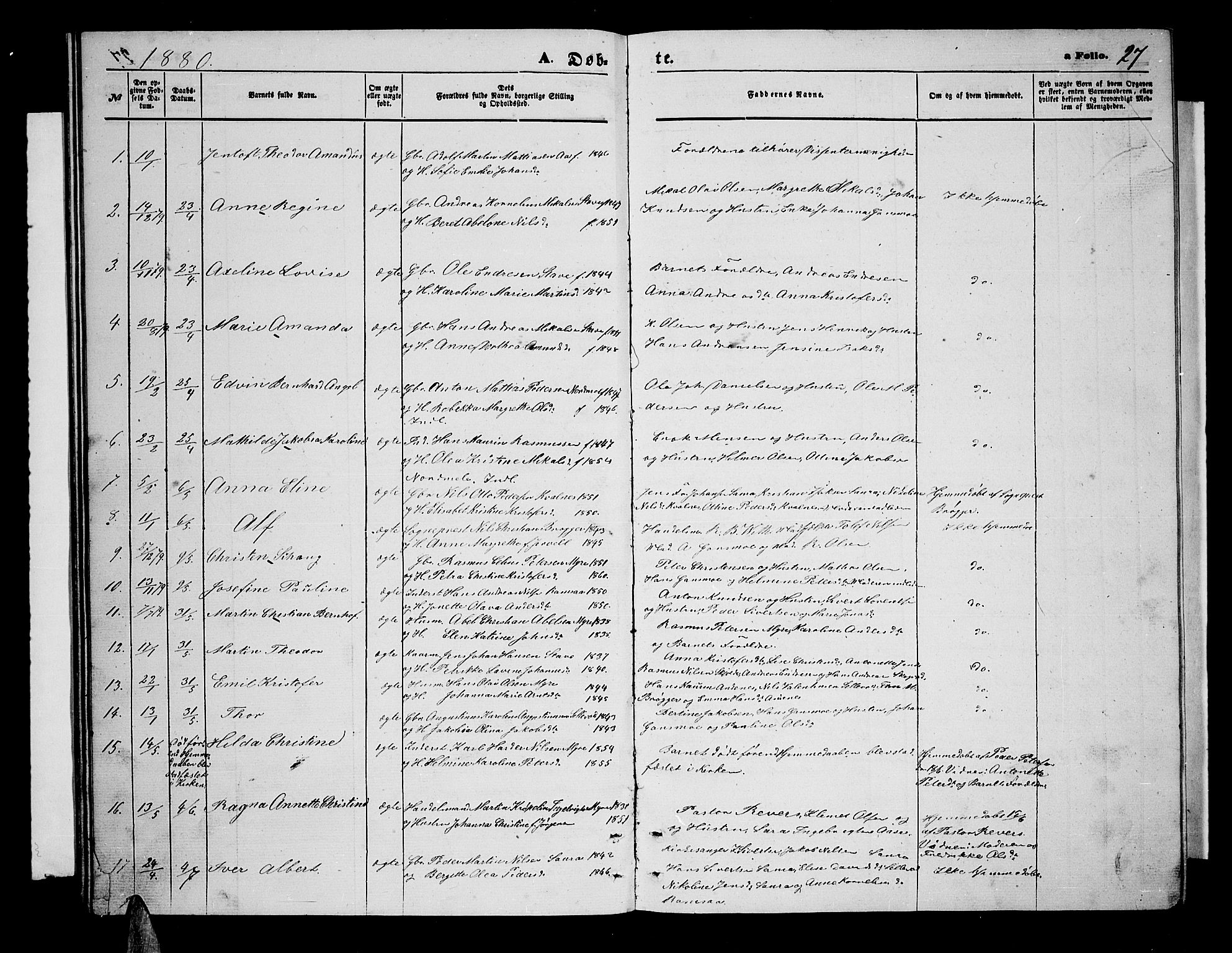 Ministerialprotokoller, klokkerbøker og fødselsregistre - Nordland, AV/SAT-A-1459/897/L1412: Parish register (copy) no. 897C02, 1867-1886, p. 27