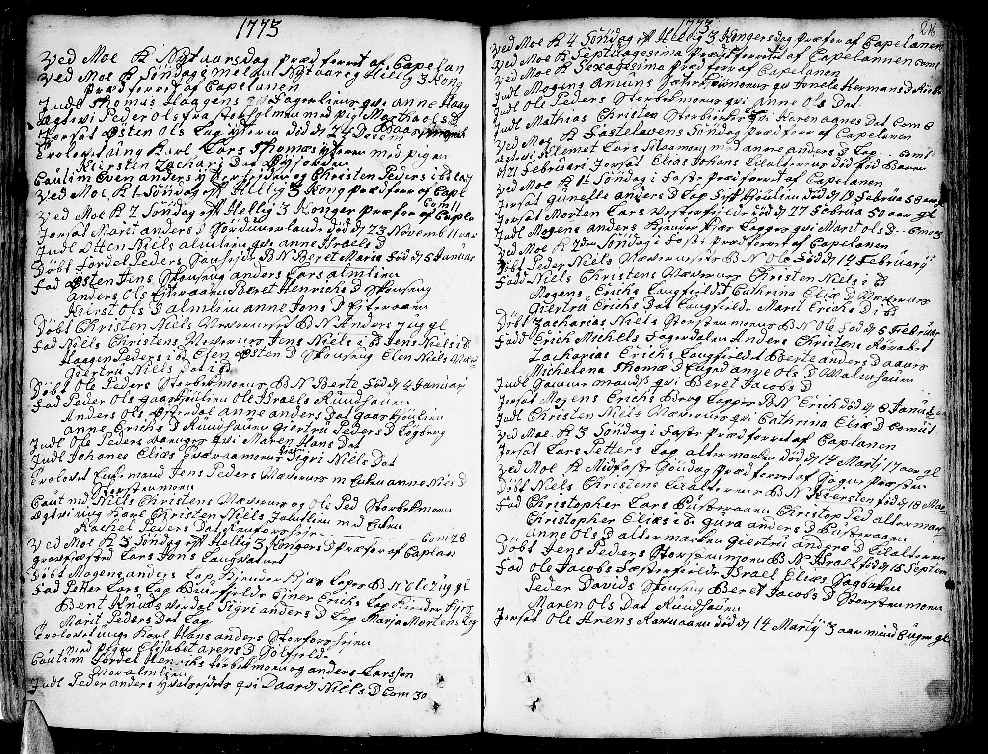 Ministerialprotokoller, klokkerbøker og fødselsregistre - Nordland, SAT/A-1459/825/L0348: Parish register (official) no. 825A04, 1752-1788, p. 216