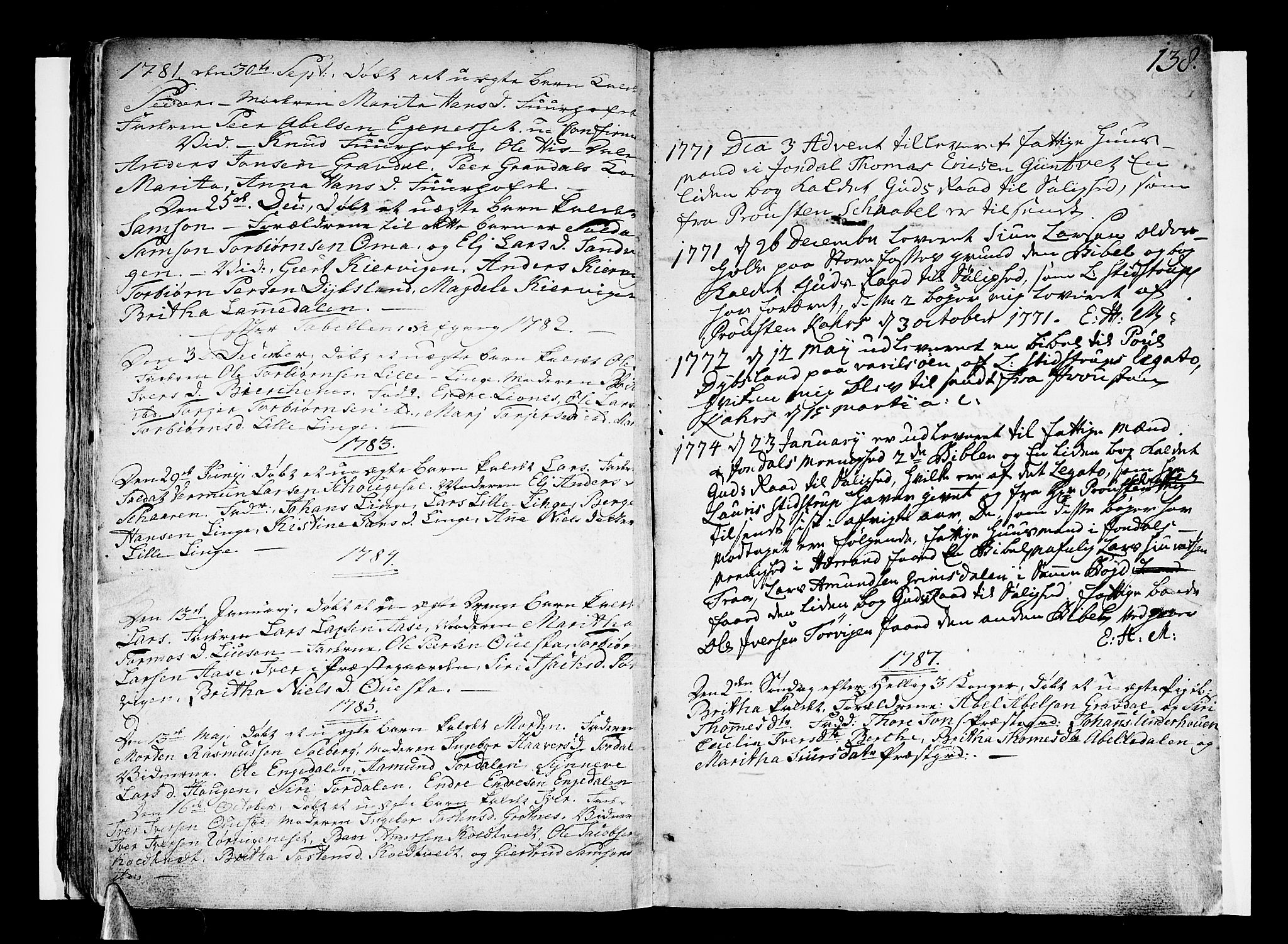 Strandebarm sokneprestembete, AV/SAB-A-78401/H/Haa: Parish register (official) no. A 3 /1, 1750-1787, p. 138