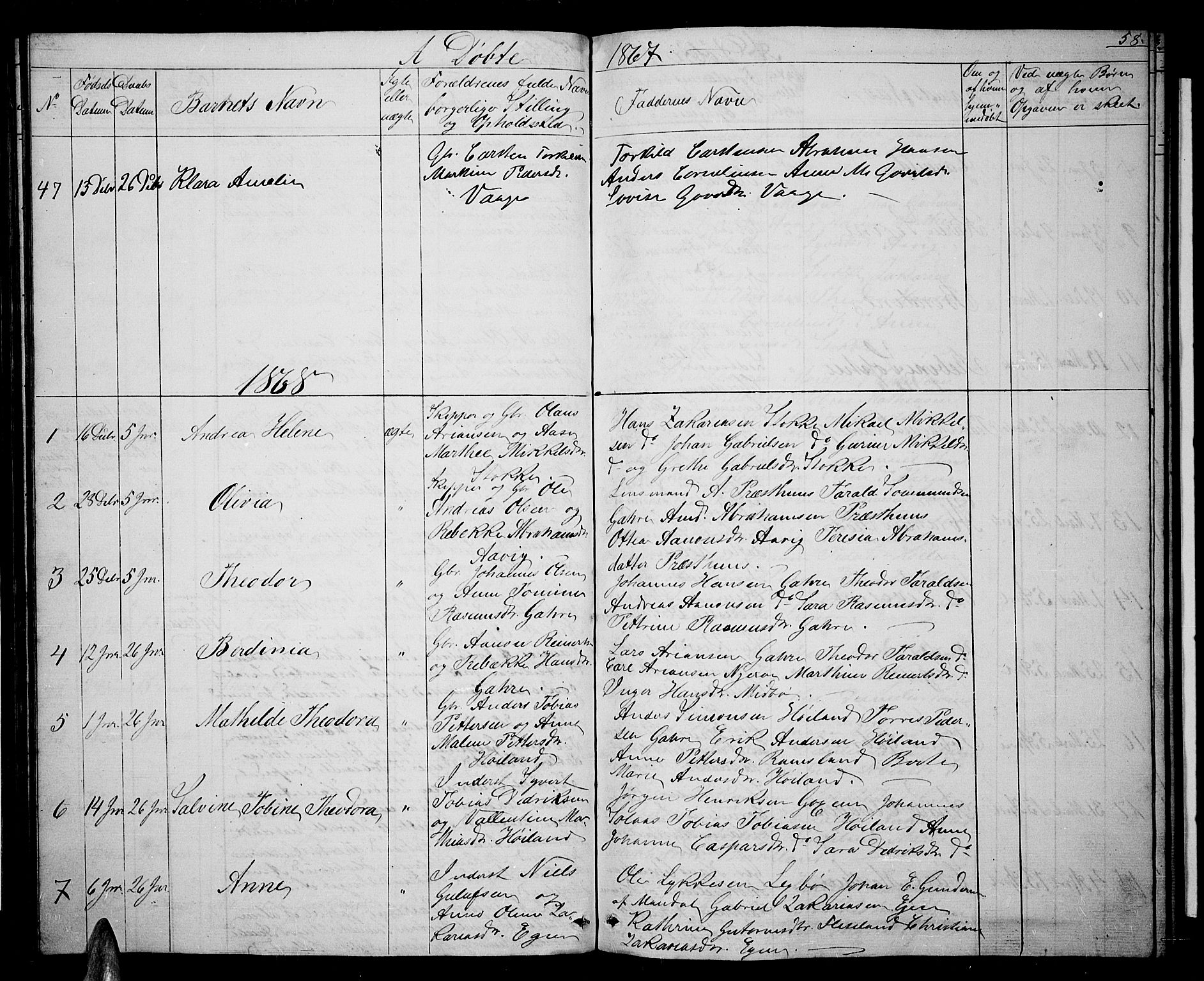 Sør-Audnedal sokneprestkontor, AV/SAK-1111-0039/F/Fb/Fba/L0002: Parish register (copy) no. B 2, 1853-1878, p. 58