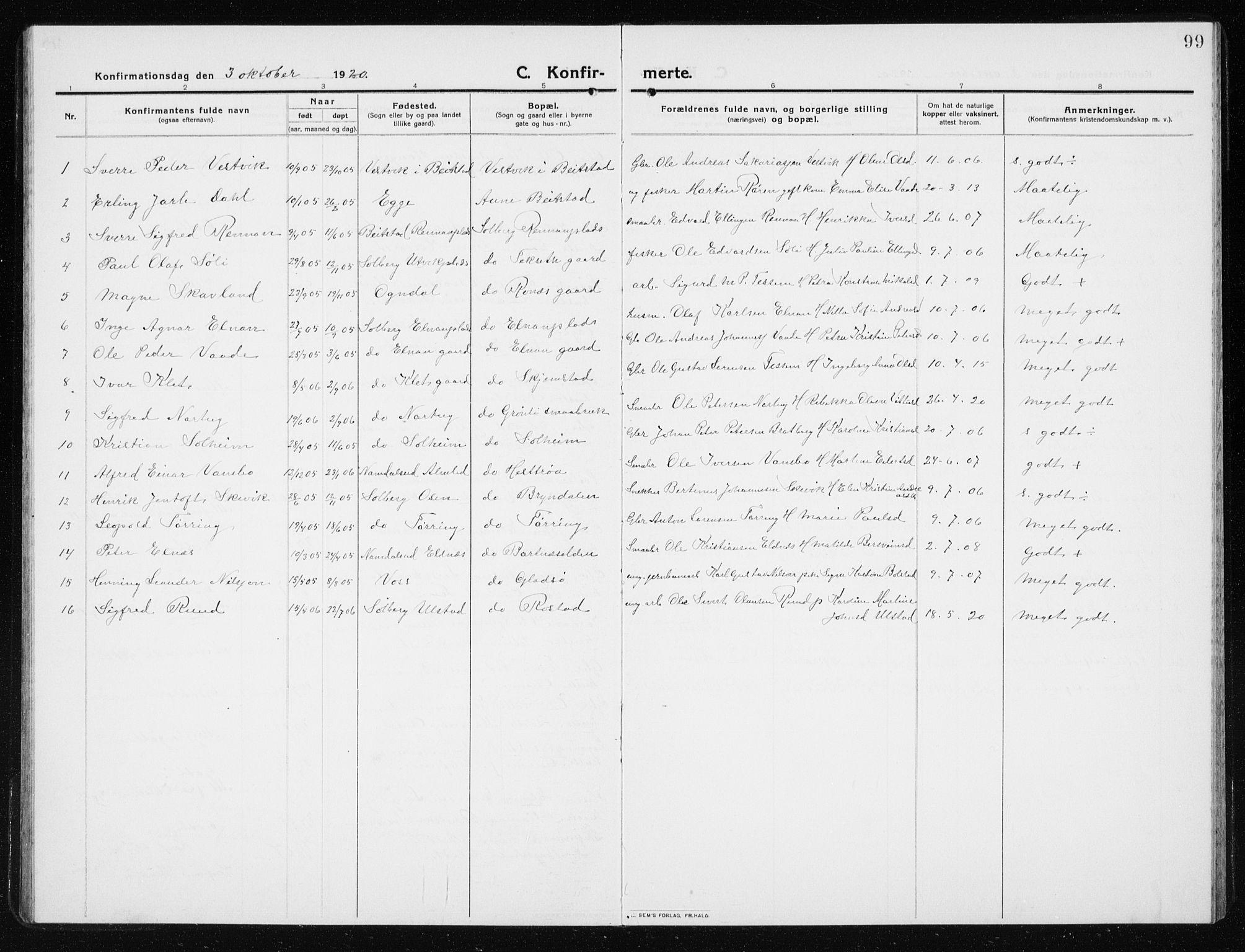 Ministerialprotokoller, klokkerbøker og fødselsregistre - Nord-Trøndelag, SAT/A-1458/741/L0402: Parish register (copy) no. 741C03, 1911-1926, p. 99