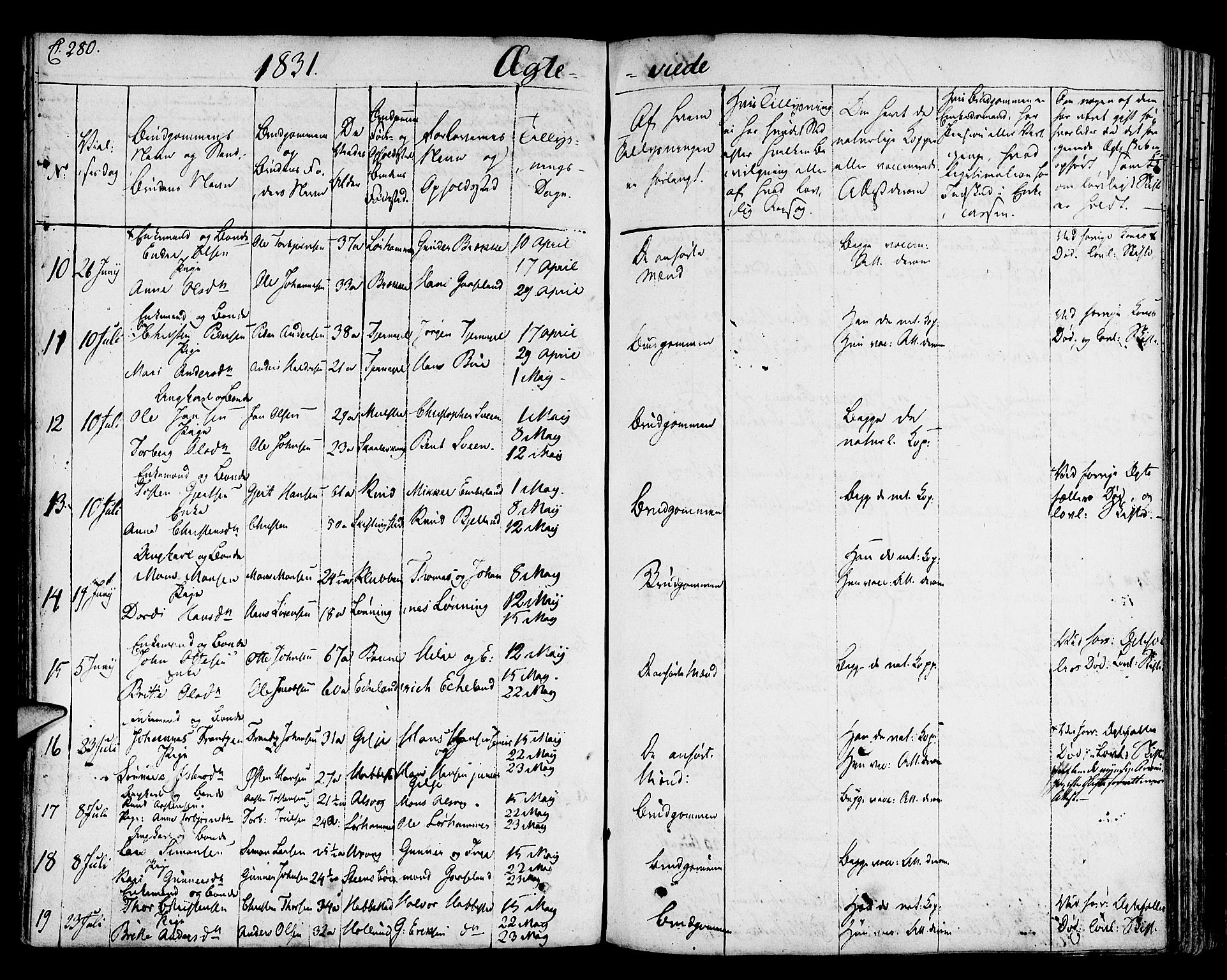 Finnås sokneprestembete, AV/SAB-A-99925/H/Ha/Haa/Haaa/L0005: Parish register (official) no. A 5, 1823-1835, p. 280