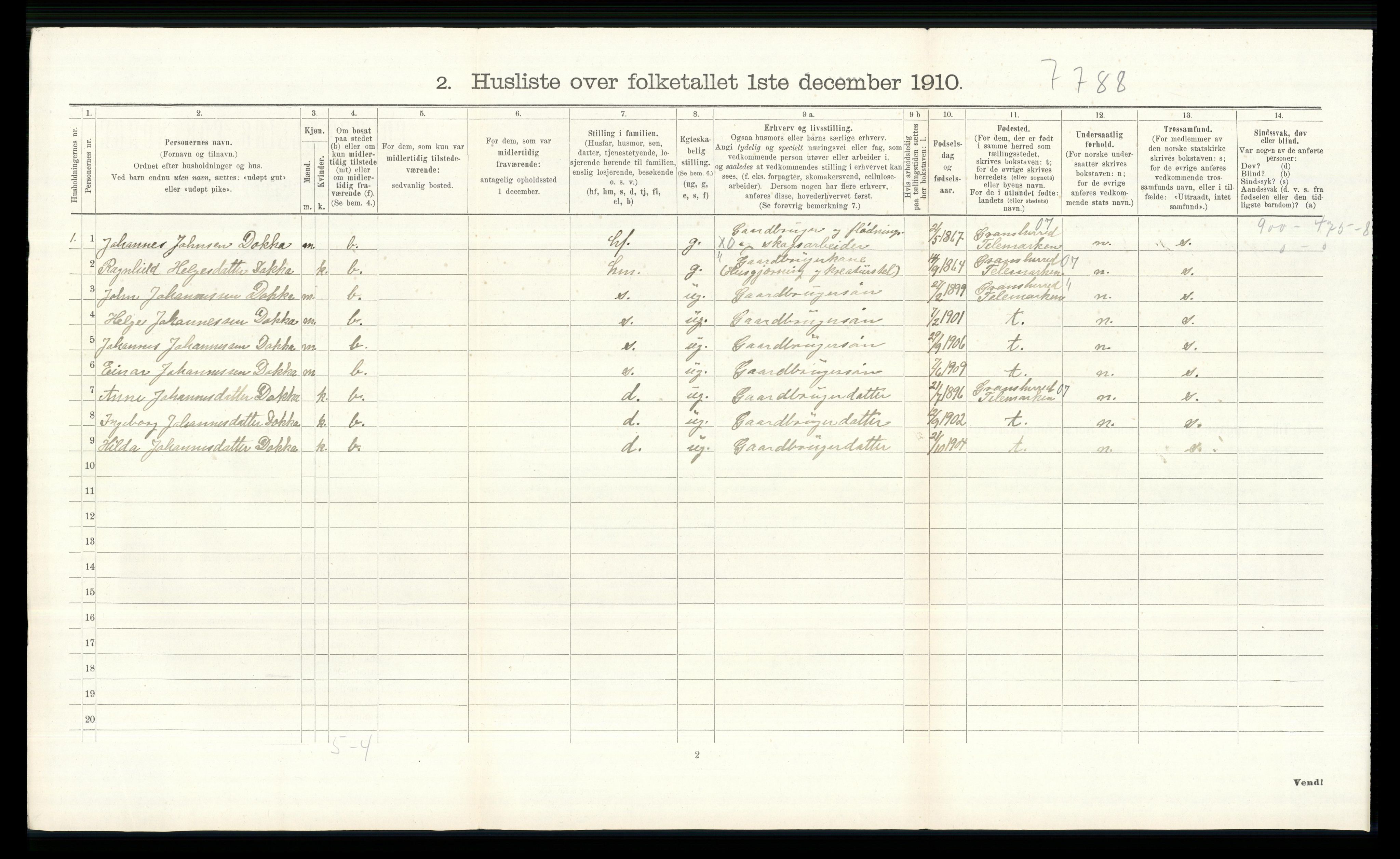 RA, 1910 census for Øvre Eiker, 1910, p. 1034