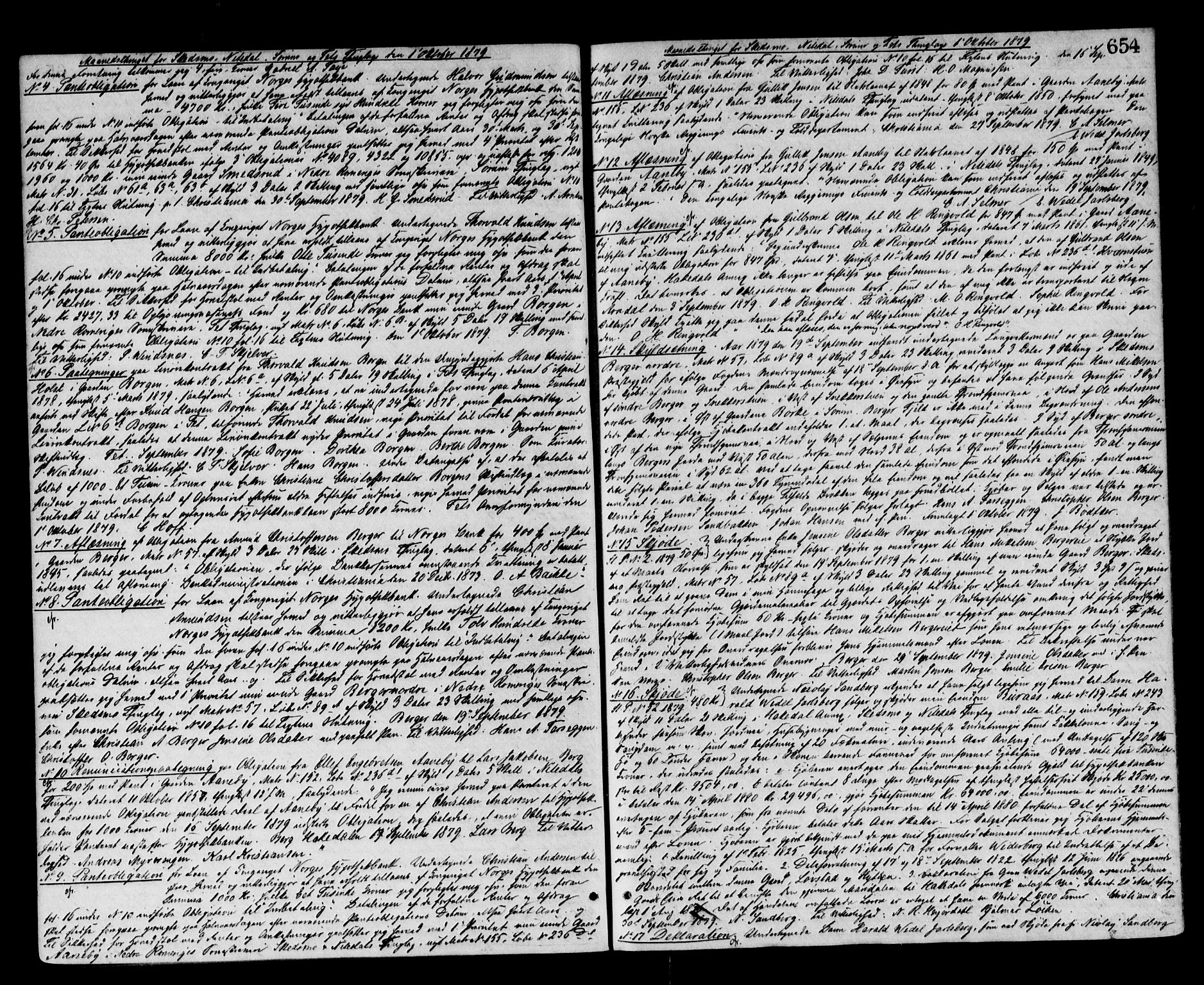 Nedre Romerike sorenskriveri, SAO/A-10469/G/Gb/Gba/L0029: Mortgage book no. 22, 1874-1880, p. 654