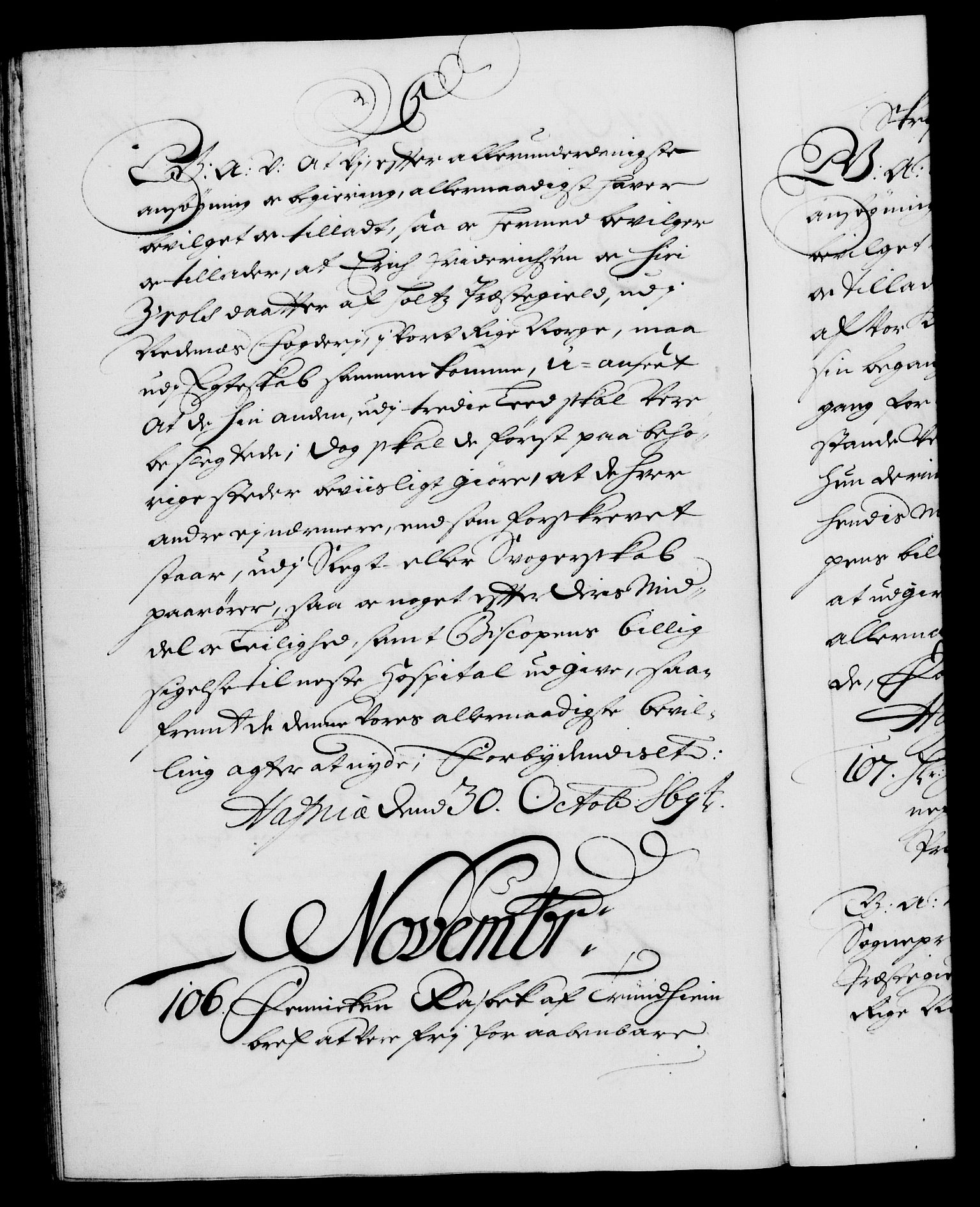 Danske Kanselli 1572-1799, RA/EA-3023/F/Fc/Fca/Fcaa/L0016: Norske registre (mikrofilm), 1692-1697, p. 192b