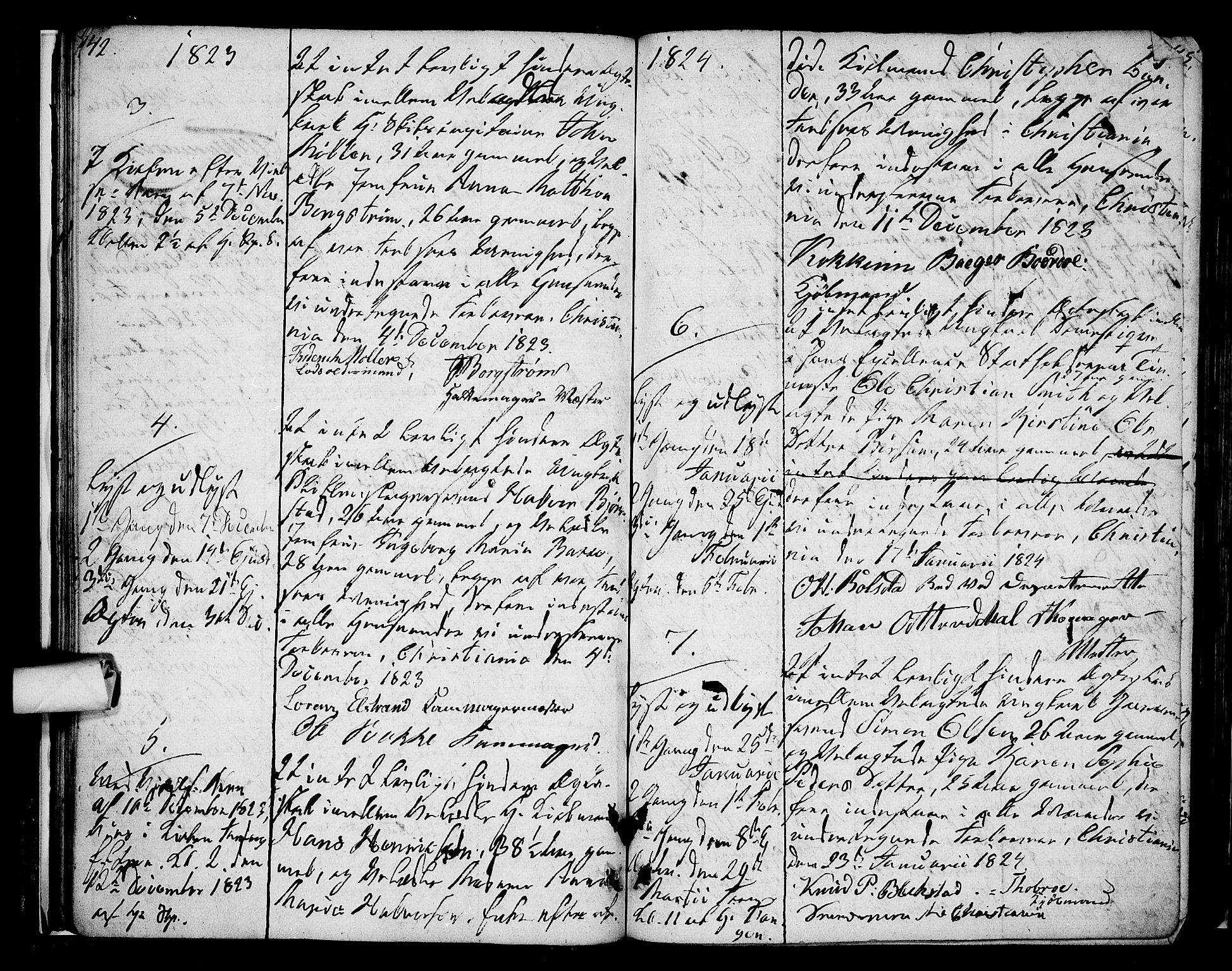 Oslo domkirke Kirkebøker, SAO/A-10752/L/La/L0013: Best man's statements no. 13, 1822-1837, p. 42-43
