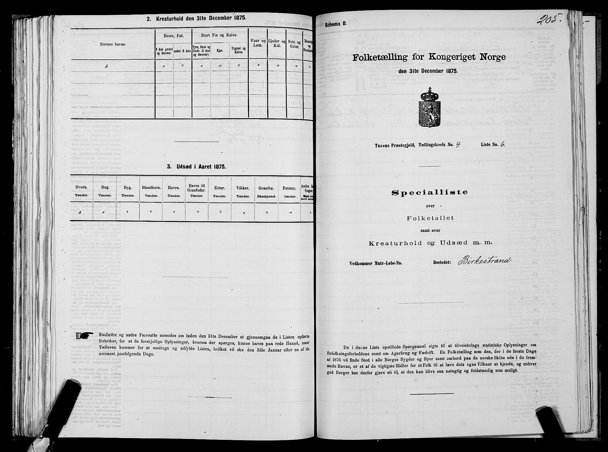 SATØ, 1875 census for 2025P Tana, 1875, p. 1205