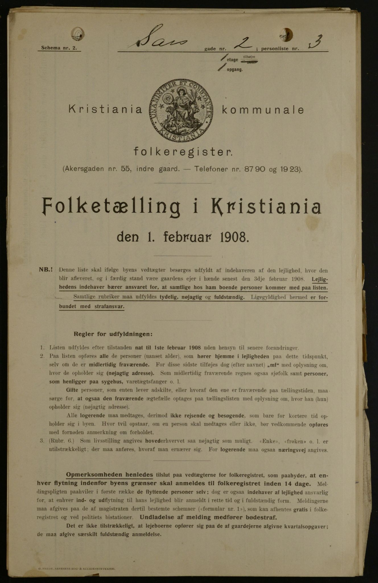 OBA, Municipal Census 1908 for Kristiania, 1908, p. 80415