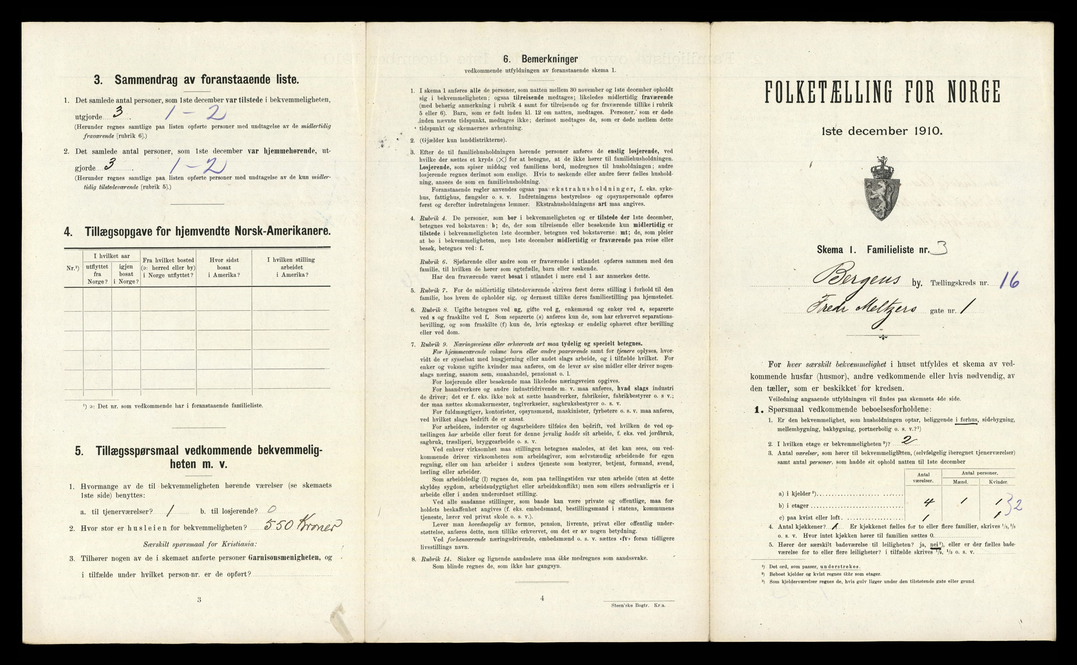 RA, 1910 census for Bergen, 1910, p. 5119