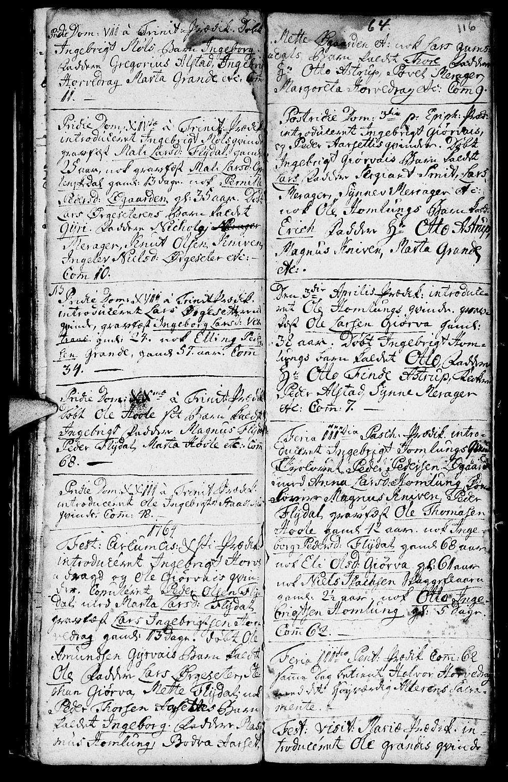 Ministerialprotokoller, klokkerbøker og fødselsregistre - Møre og Romsdal, SAT/A-1454/519/L0243: Parish register (official) no. 519A02, 1760-1770, p. 116