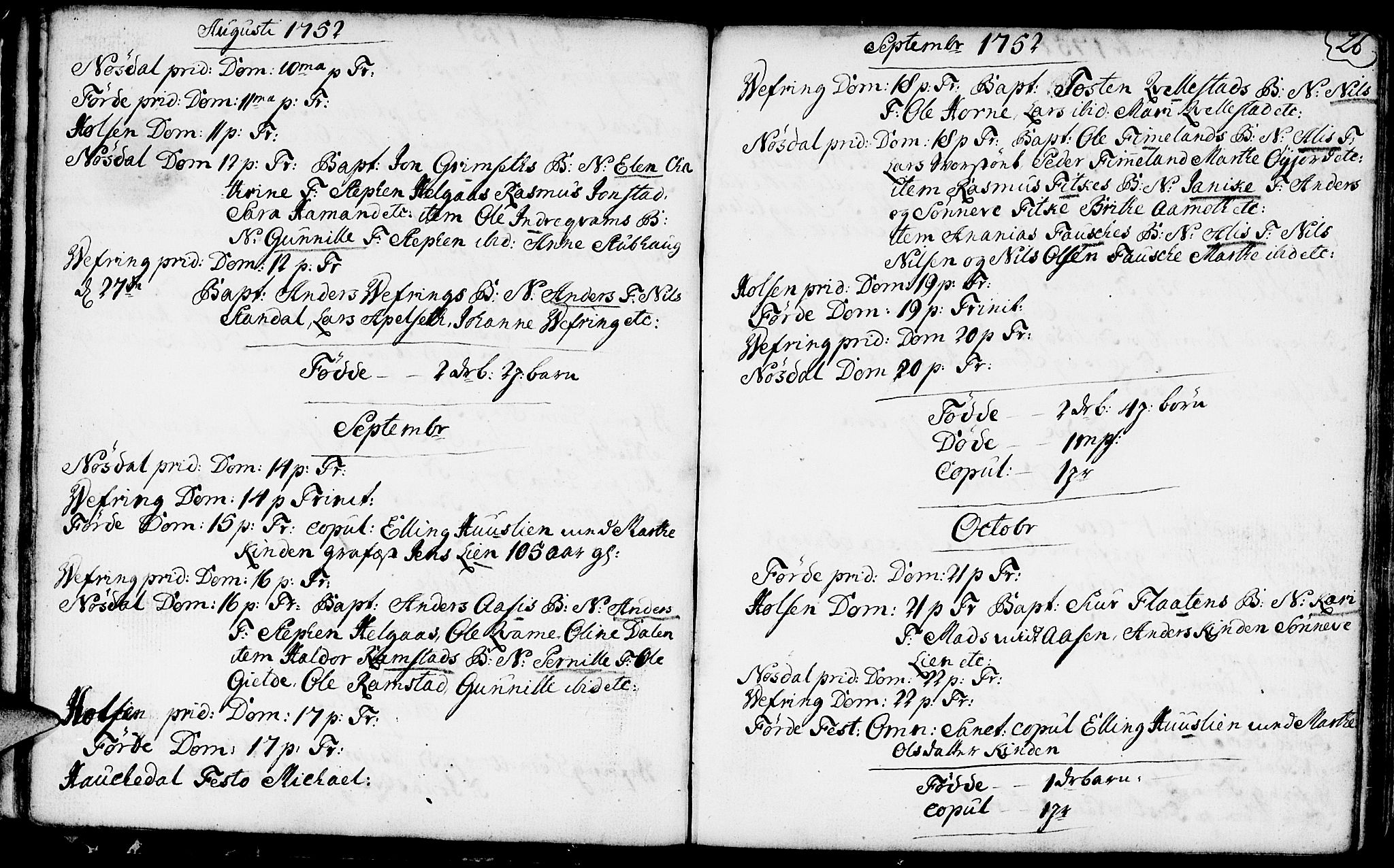 Førde sokneprestembete, AV/SAB-A-79901/H/Haa/Haaa/L0003: Parish register (official) no. A 3, 1749-1764, p. 26