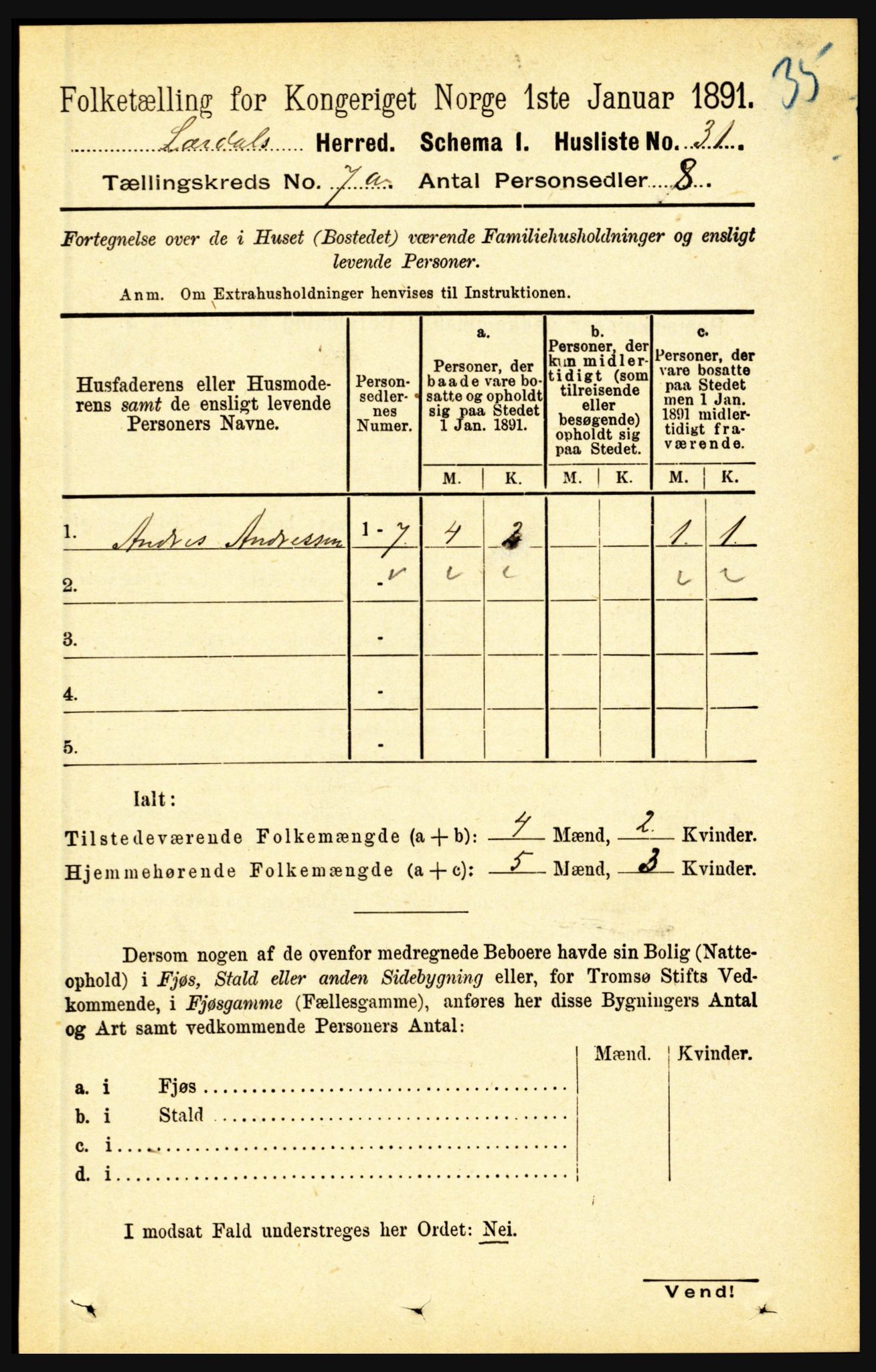 RA, 1891 census for 1422 Lærdal, 1891, p. 779