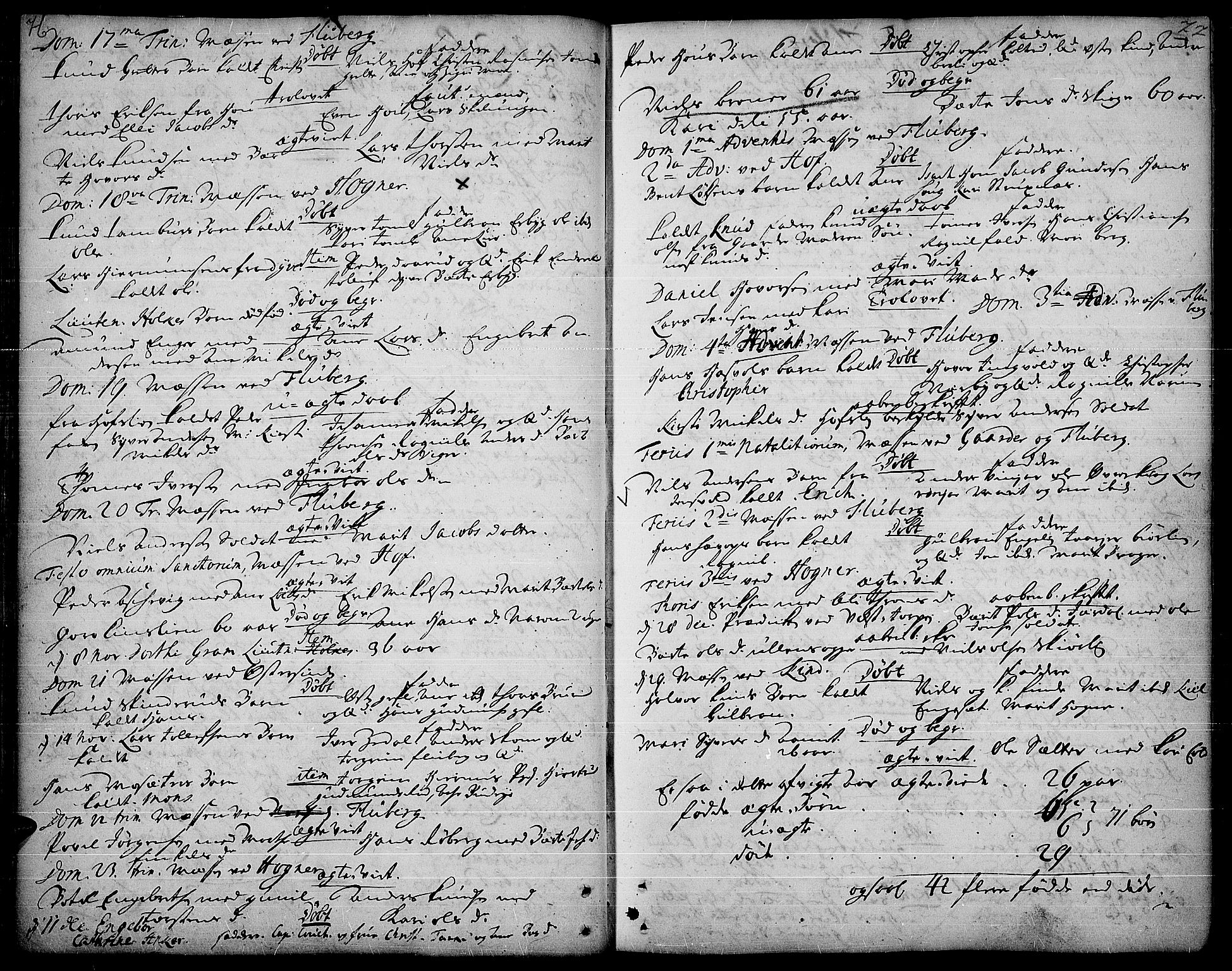 Land prestekontor, AV/SAH-PREST-120/H/Ha/Haa/L0001: Parish register (official) no. 1, 1708-1732, p. 76-77