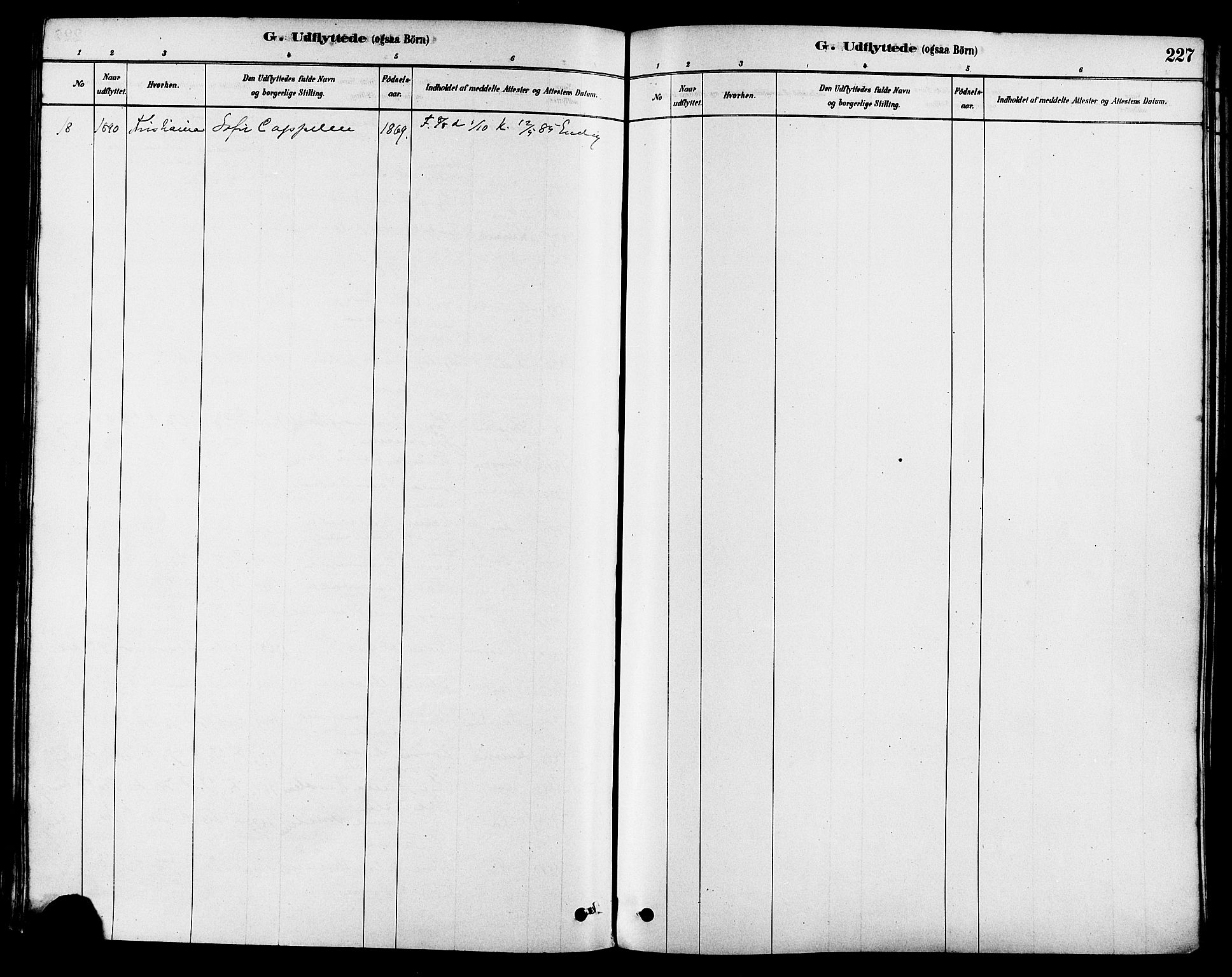 Haugesund sokneprestkontor, AV/SAST-A -101863/H/Ha/Haa/L0003: Parish register (official) no. A 3, 1885-1890, p. 227