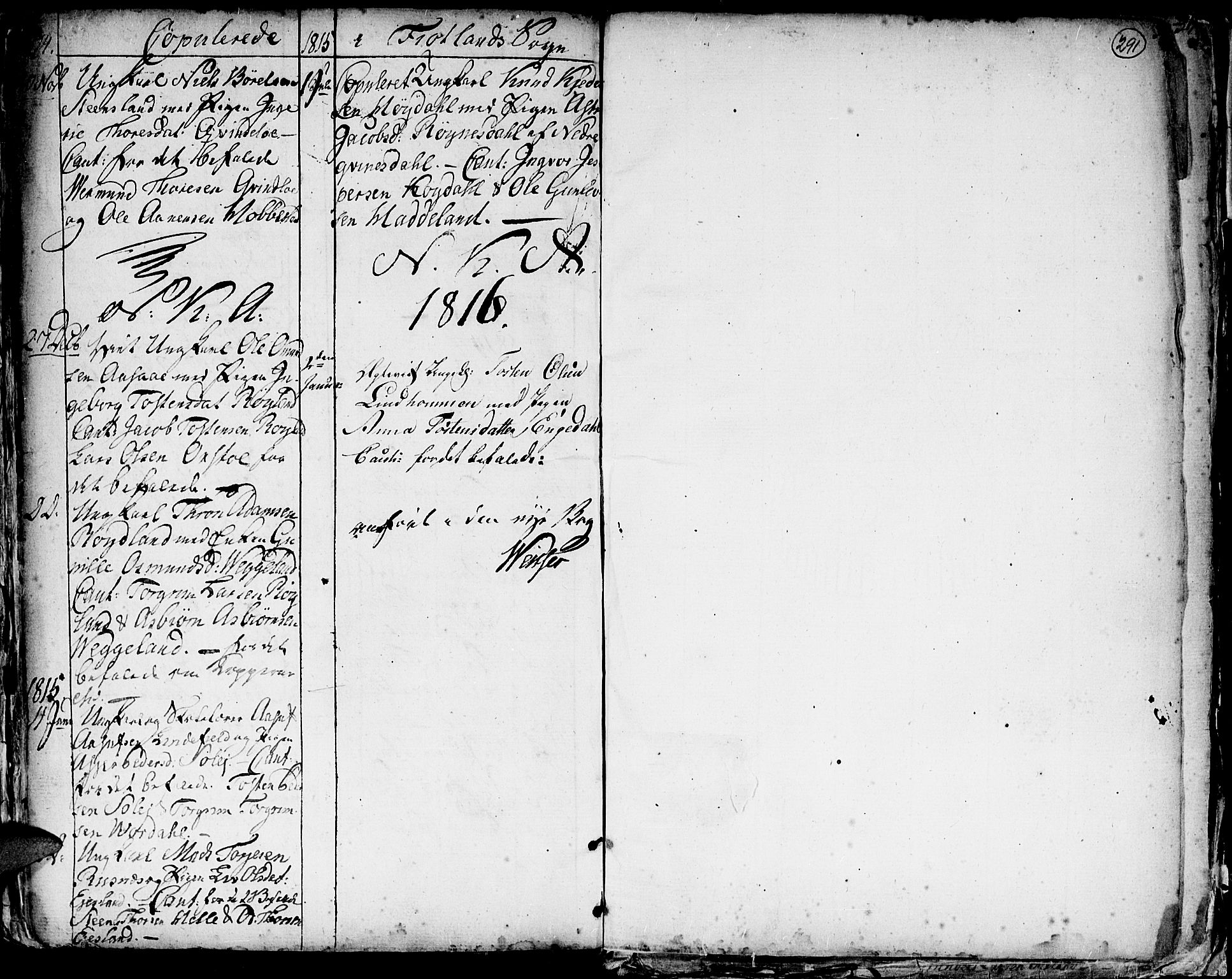 Hægebostad sokneprestkontor, SAK/1111-0024/F/Fa/Faa/L0001: Parish register (official) no. A 1 /3, 1760-1826, p. 291
