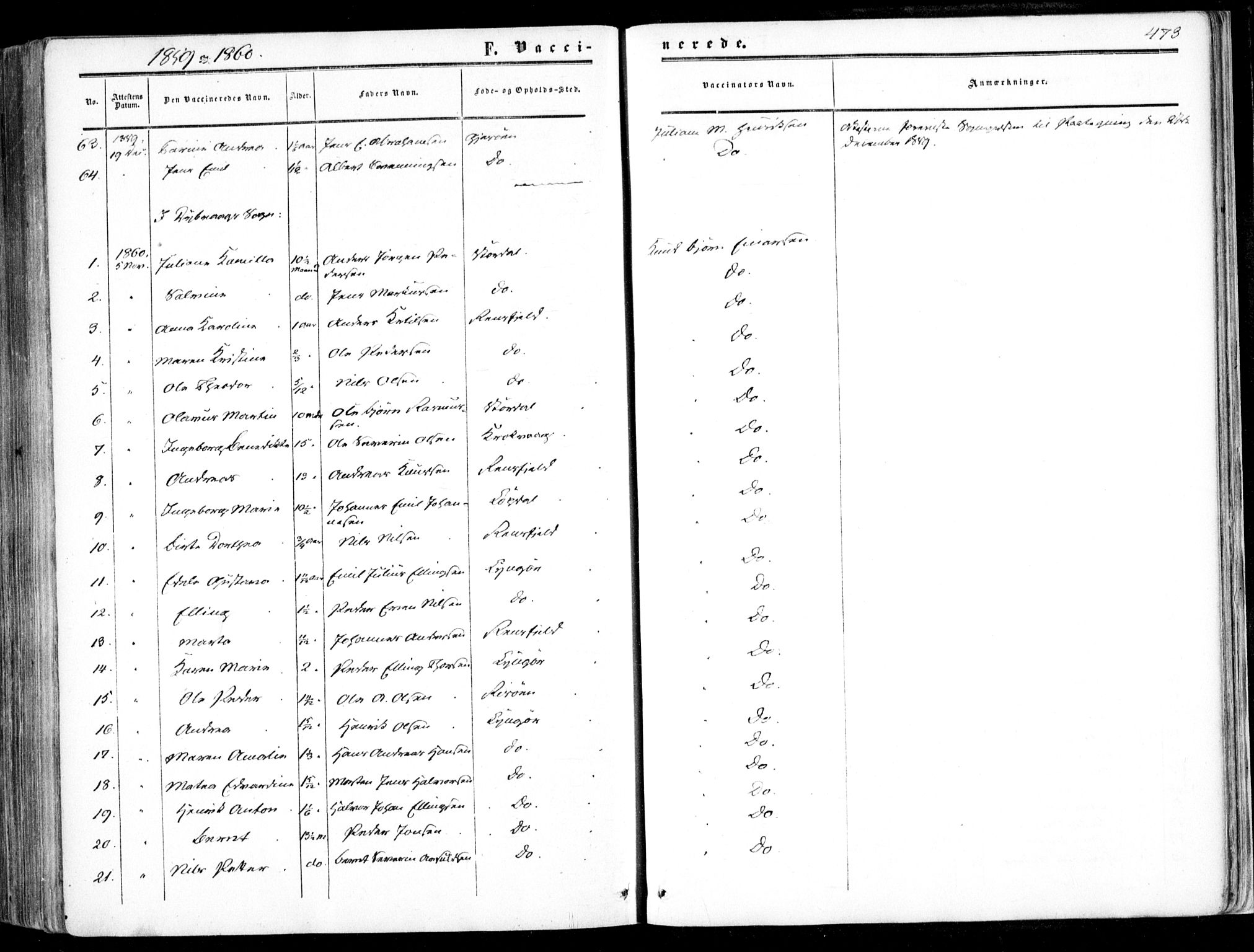 Dypvåg sokneprestkontor, SAK/1111-0007/F/Fa/Faa/L0006: Parish register (official) no. A 6, 1855-1872, p. 473