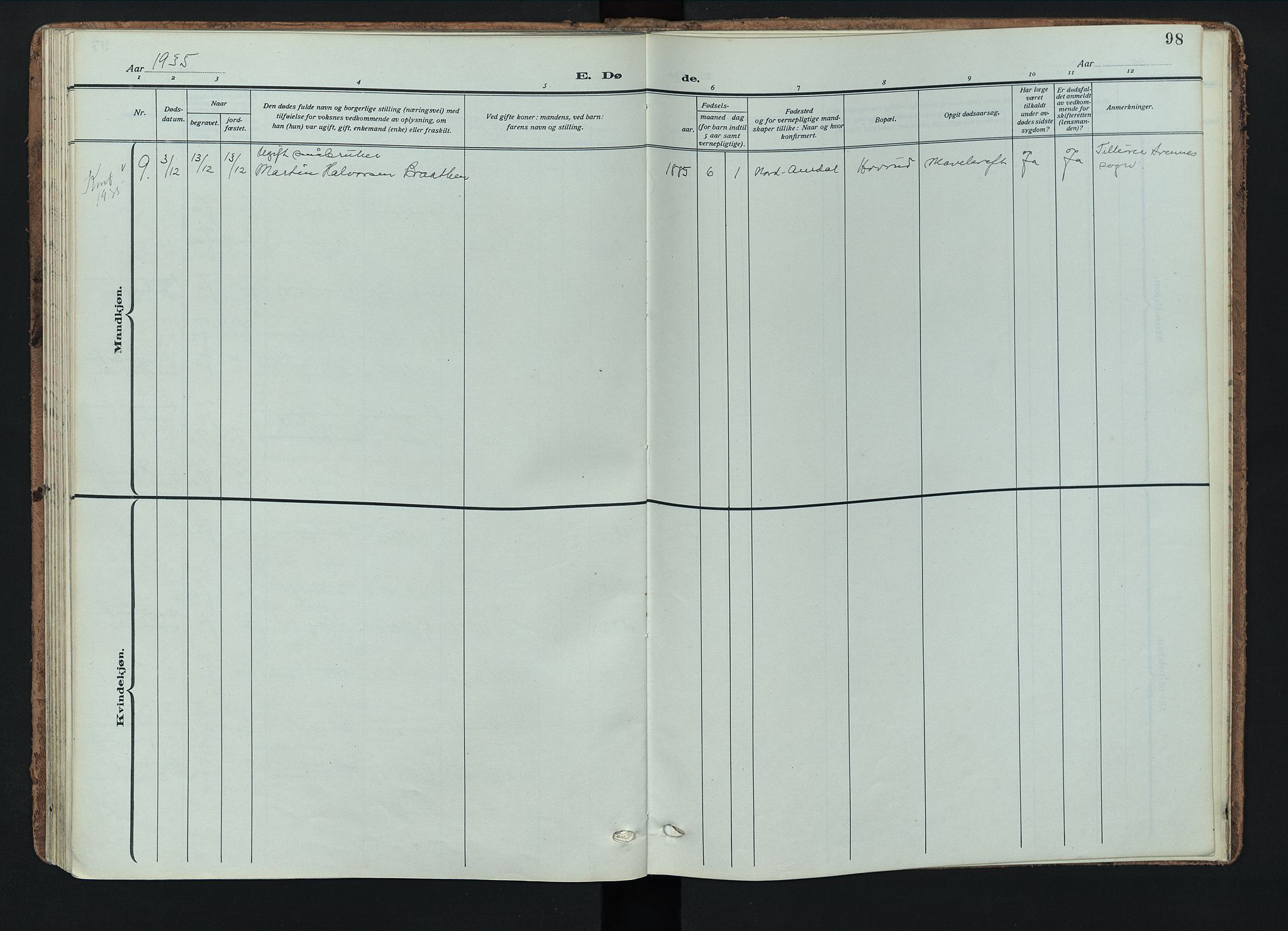 Nord-Aurdal prestekontor, AV/SAH-PREST-132/H/Ha/Haa/L0018: Parish register (official) no. 18, 1915-1935, p. 98