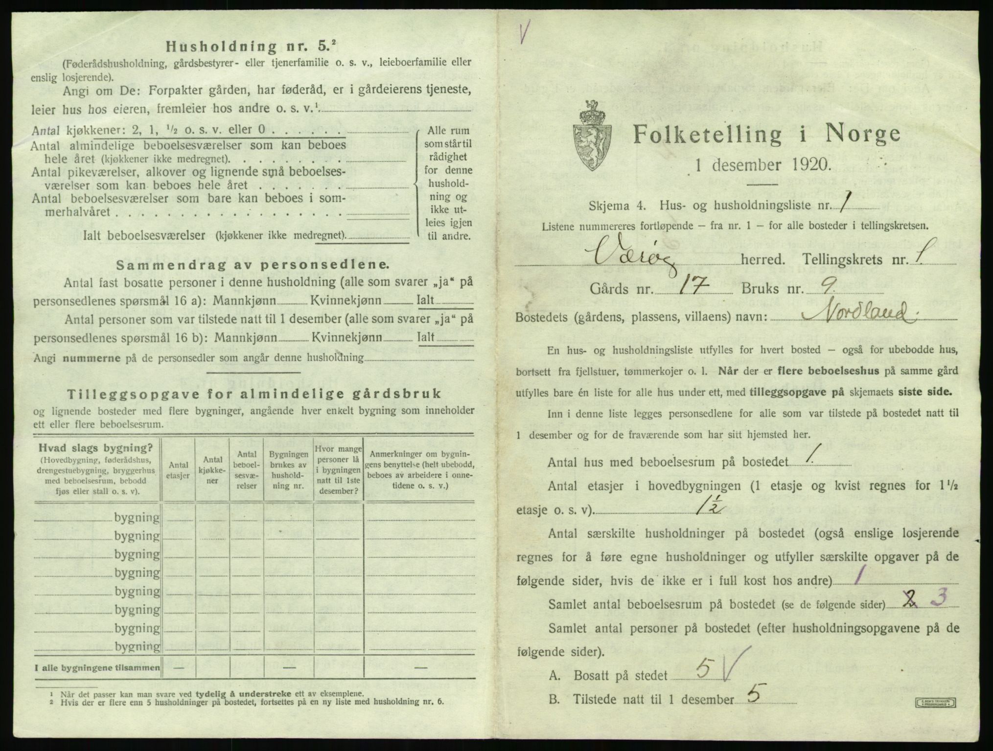 SAT, 1920 census for Værøy, 1920, p. 31