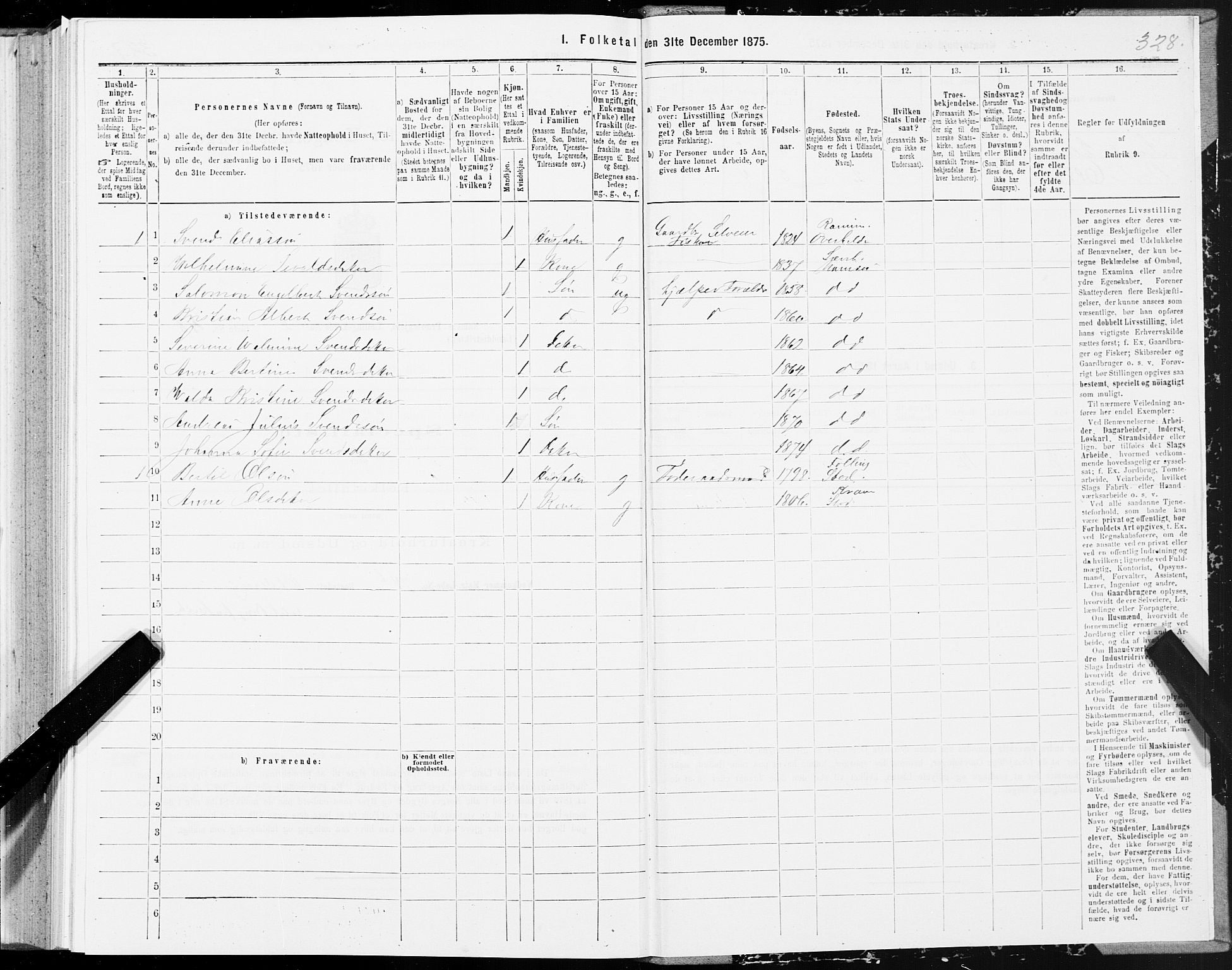 SAT, 1875 census for 1745L Namsos/Vemundvik og Sævik, 1875, p. 2328