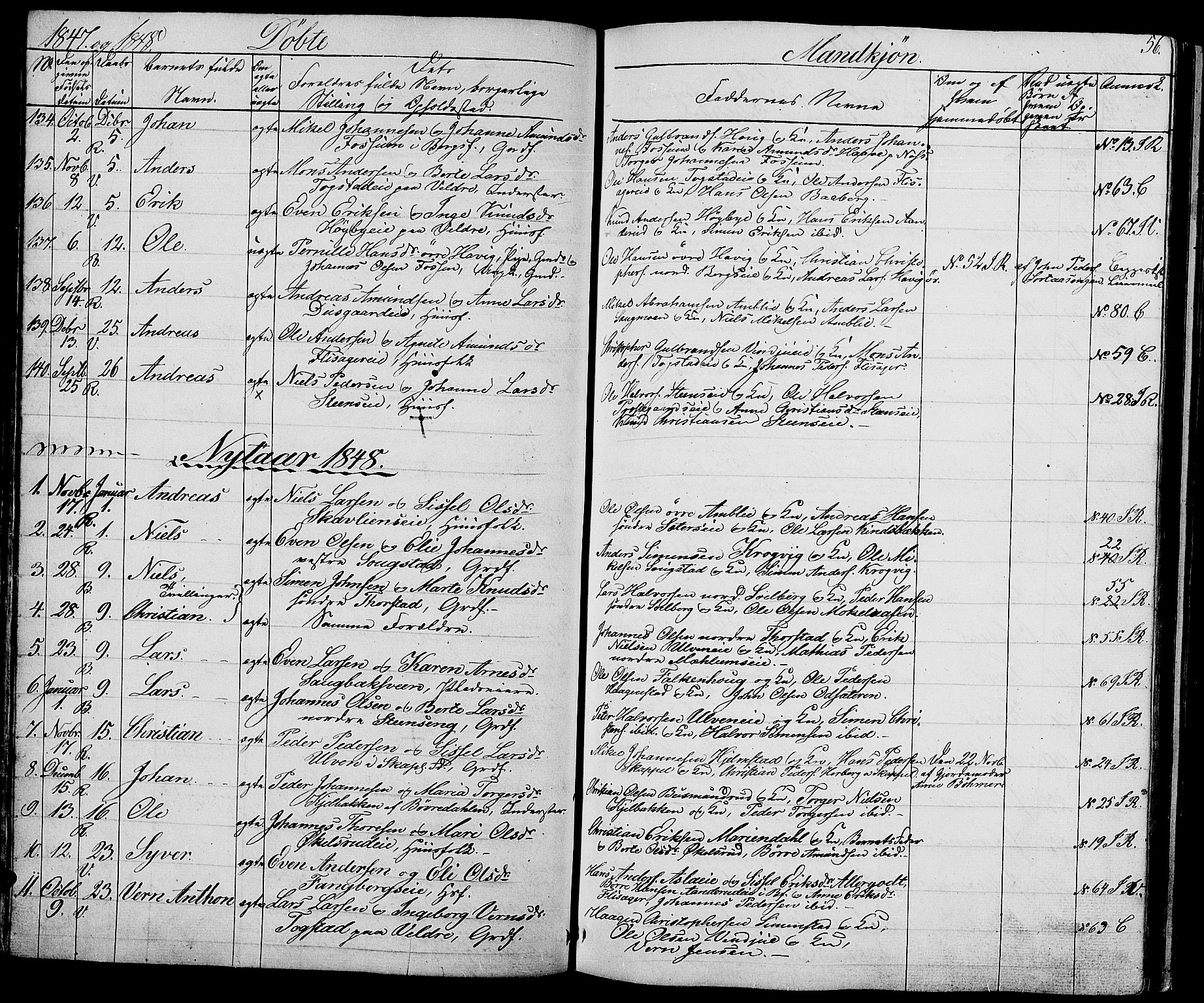 Ringsaker prestekontor, SAH/PREST-014/L/La/L0005: Parish register (copy) no. 5, 1839-1850, p. 56