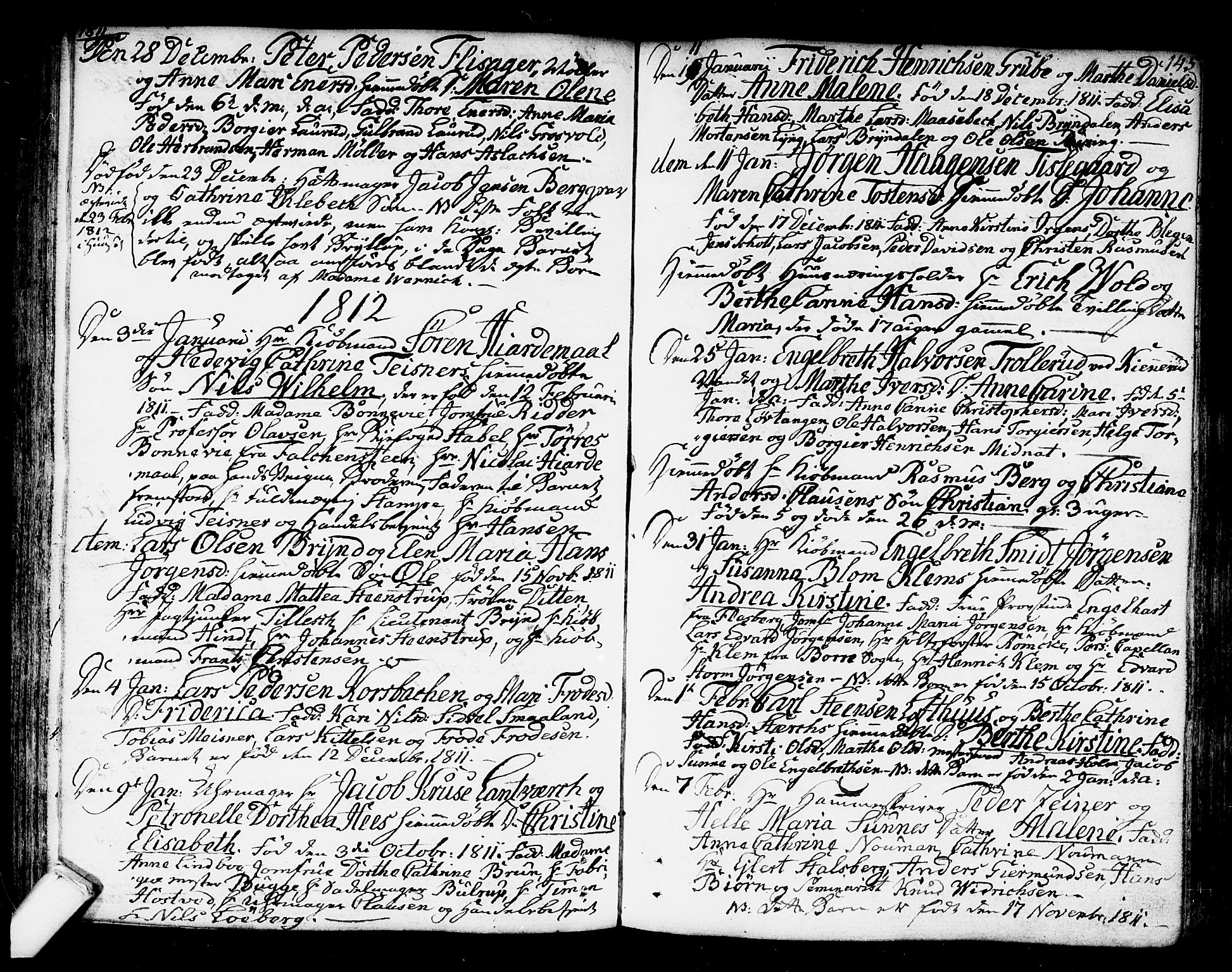 Kongsberg kirkebøker, SAKO/A-22/F/Fa/L0007: Parish register (official) no. I 7, 1795-1816, p. 145