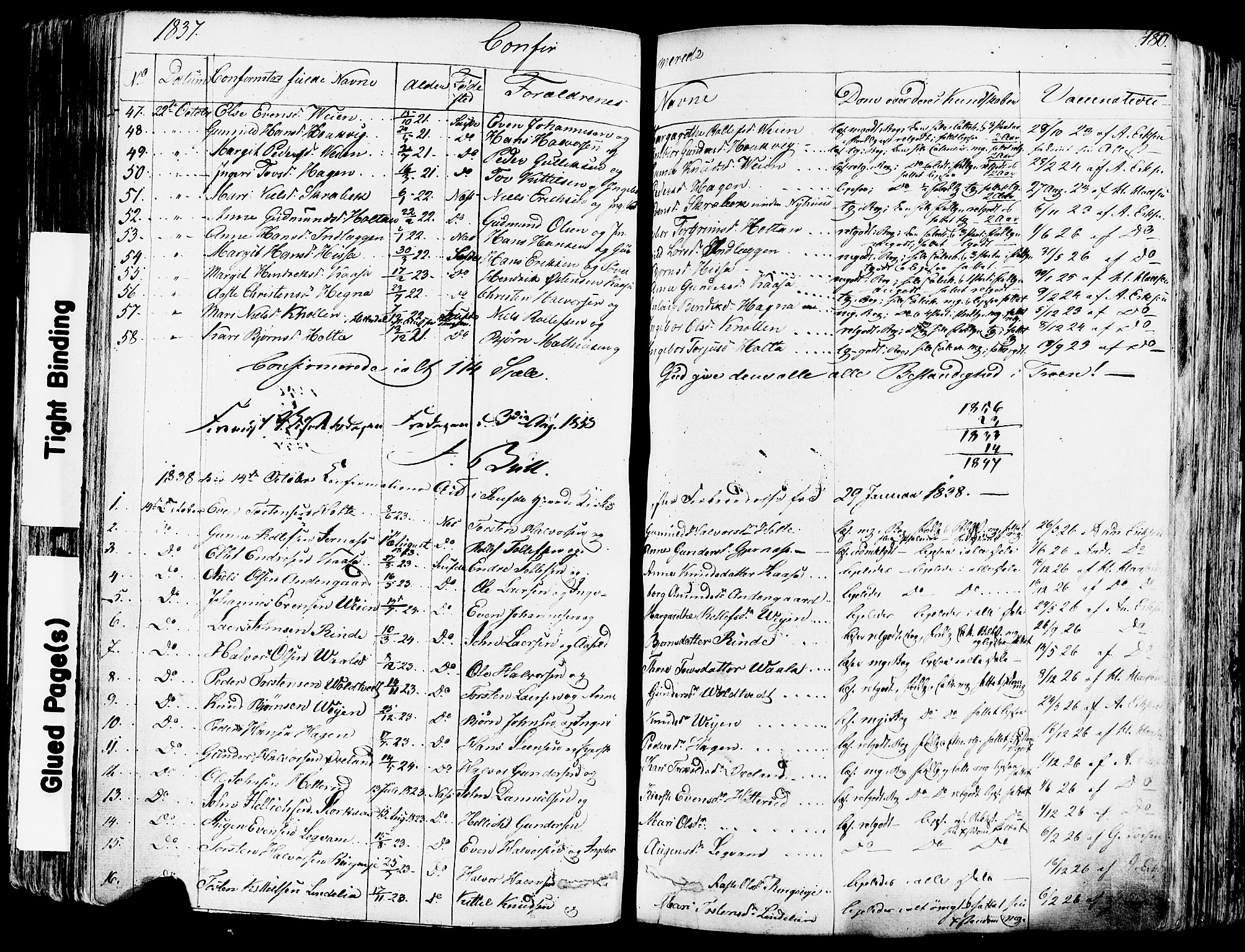 Sauherad kirkebøker, SAKO/A-298/F/Fa/L0006: Parish register (official) no. I 6, 1827-1850, p. 180