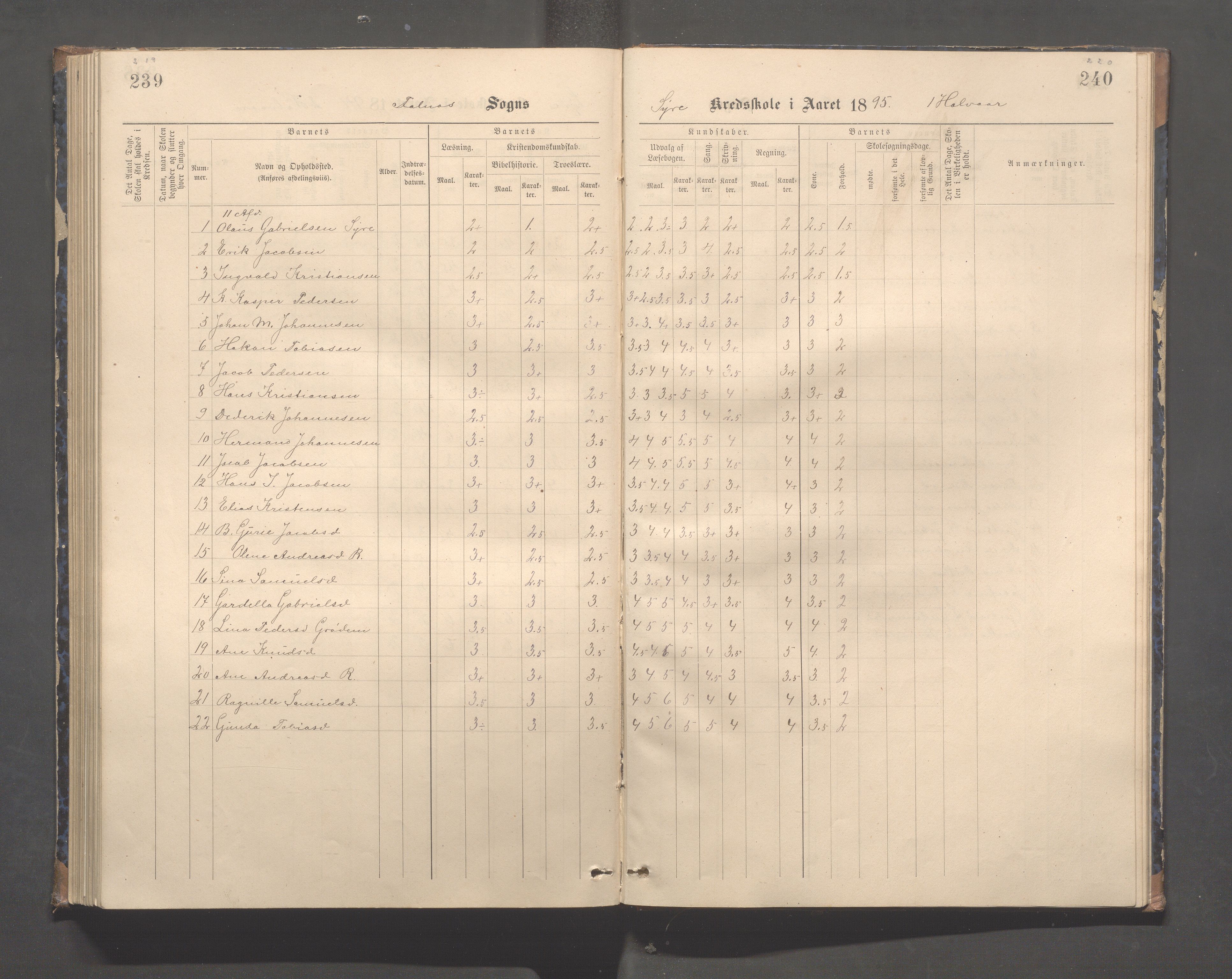 Skudenes kommune - Syre - Høynes skole, IKAR/A-307/H/L0005: Skoleprotokoll - Syre - Høynes, 1886-1898, p. 219-220