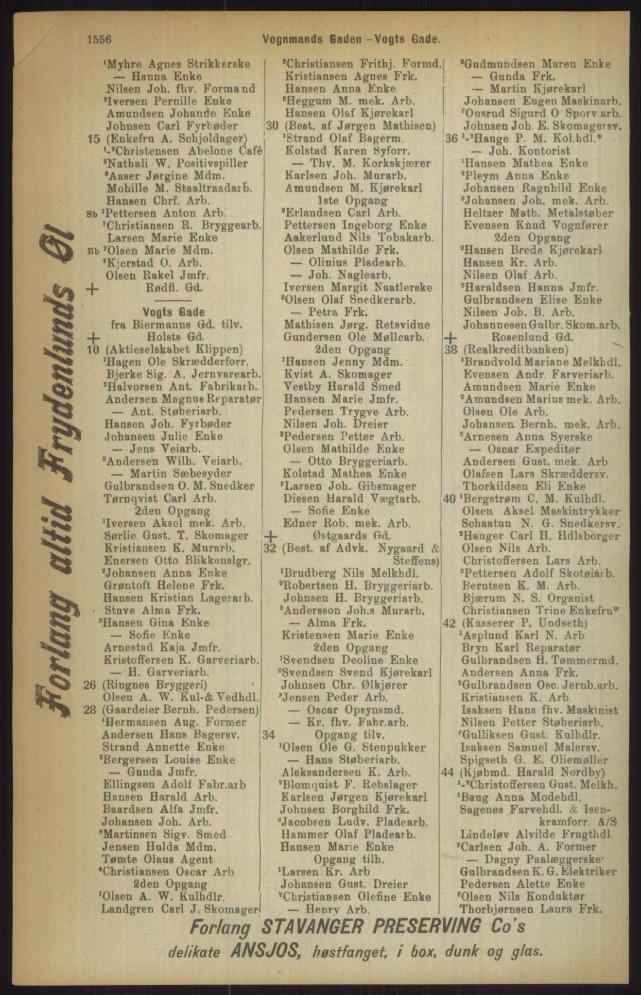 Kristiania/Oslo adressebok, PUBL/-, 1911, p. 1556