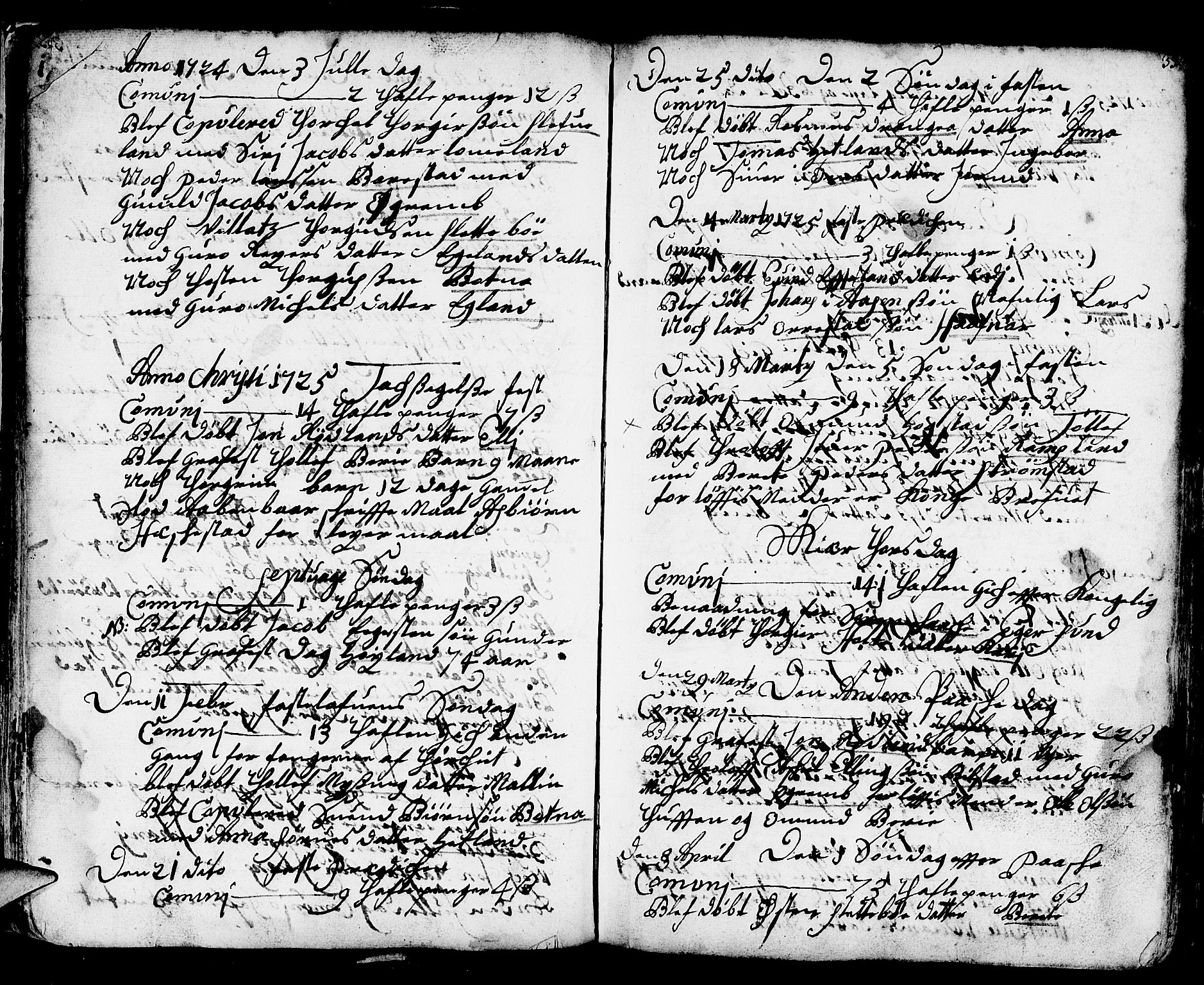 Helleland sokneprestkontor, SAST/A-101810: Parish register (official) no. A 1 /1, 1713-1761, p. 35