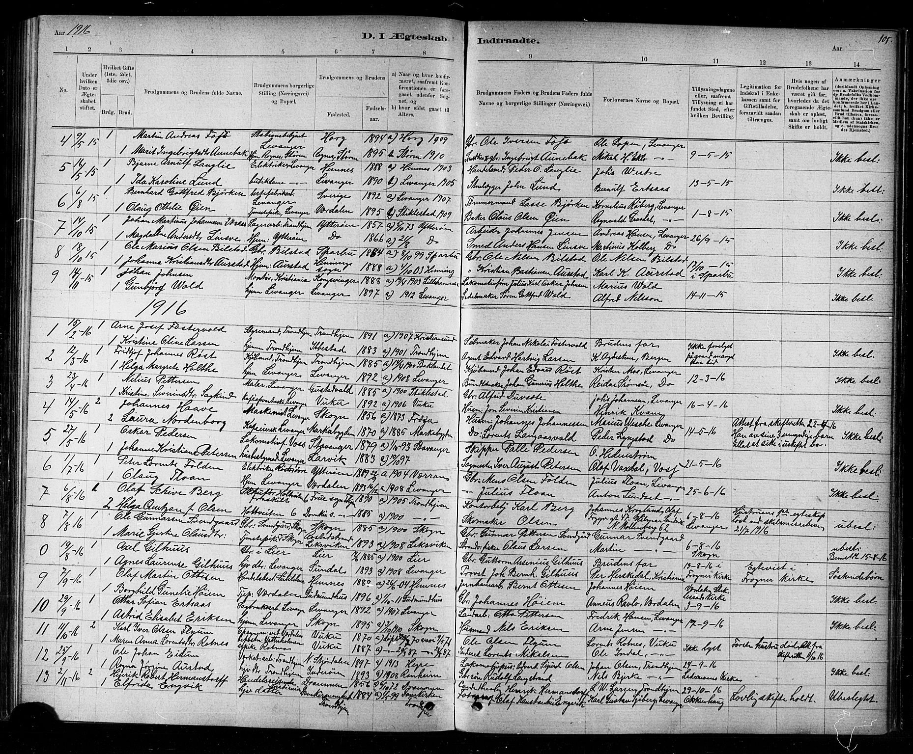 Ministerialprotokoller, klokkerbøker og fødselsregistre - Nord-Trøndelag, SAT/A-1458/720/L0192: Parish register (copy) no. 720C01, 1880-1917, p. 101