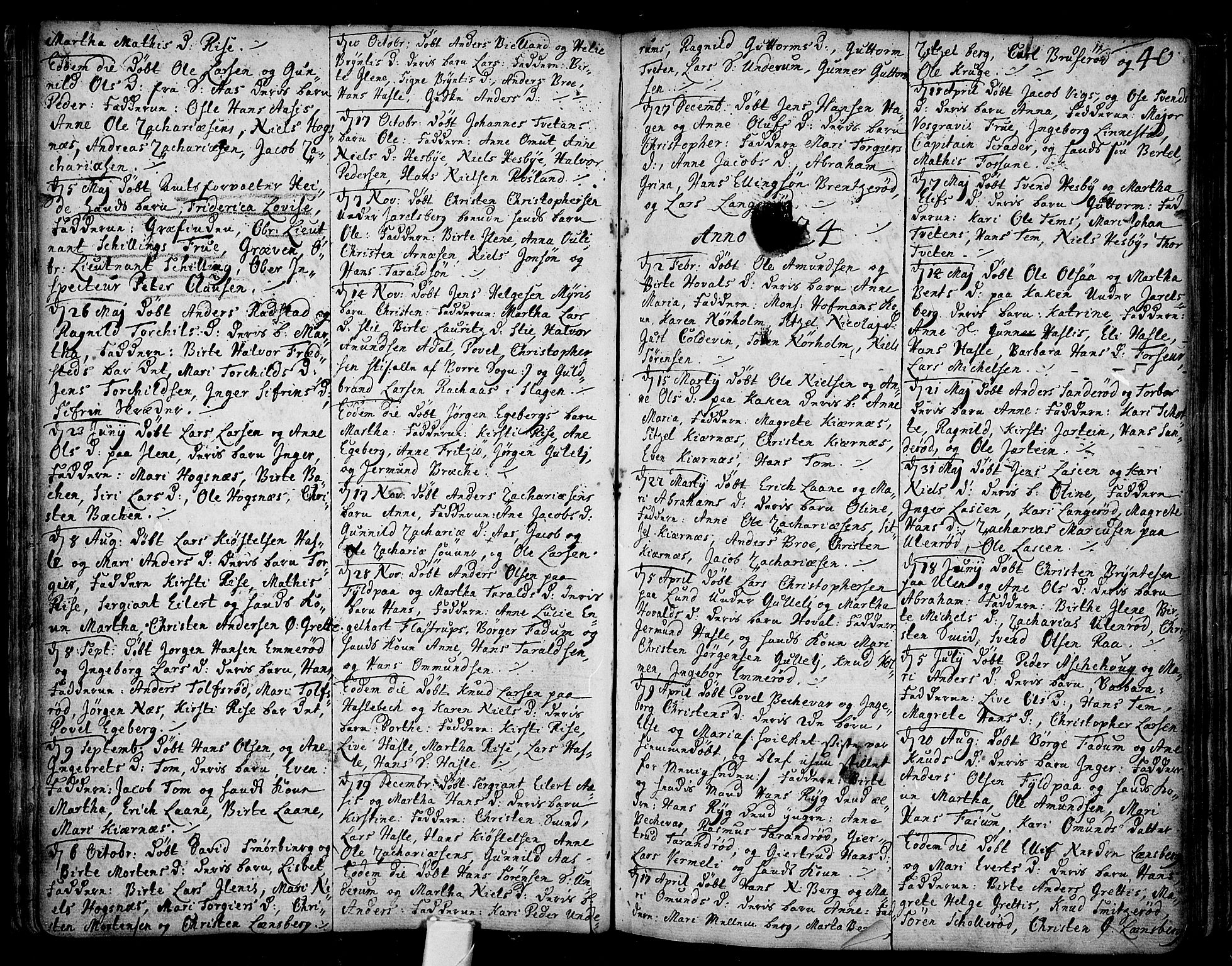 Sem kirkebøker, SAKO/A-5/F/Fa/L0001: Parish register (official) no. I 1, 1702-1763, p. 40