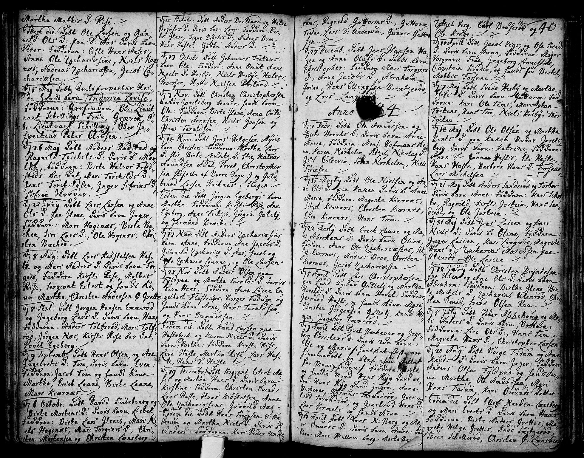 Sem kirkebøker, AV/SAKO-A-5/F/Fa/L0001: Parish register (official) no. I 1, 1702-1763, p. 40