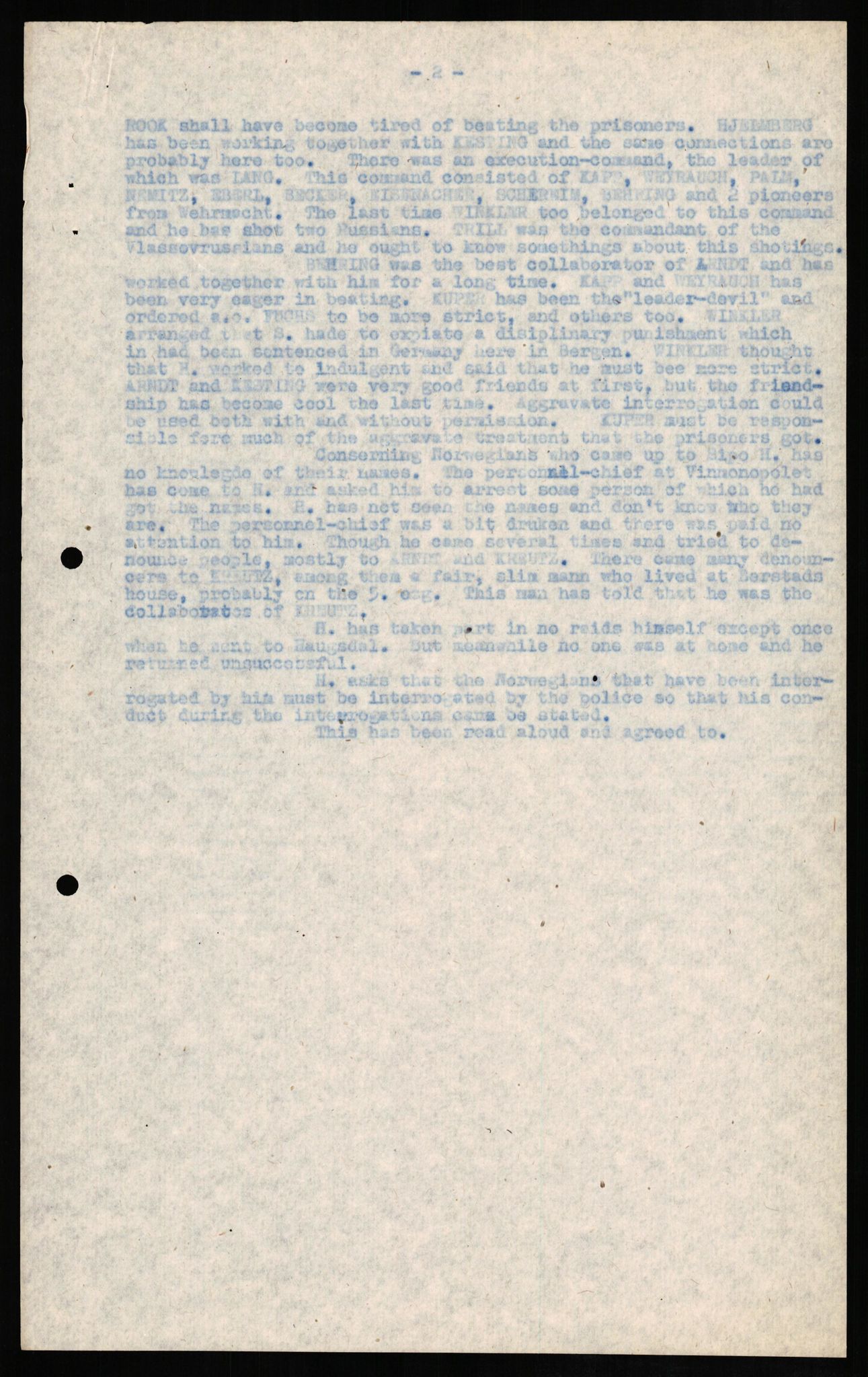 Forsvaret, Forsvarets overkommando II, RA/RAFA-3915/D/Db/L0011: CI Questionaires. Tyske okkupasjonsstyrker i Norge. Tyskere., 1945-1946, p. 303