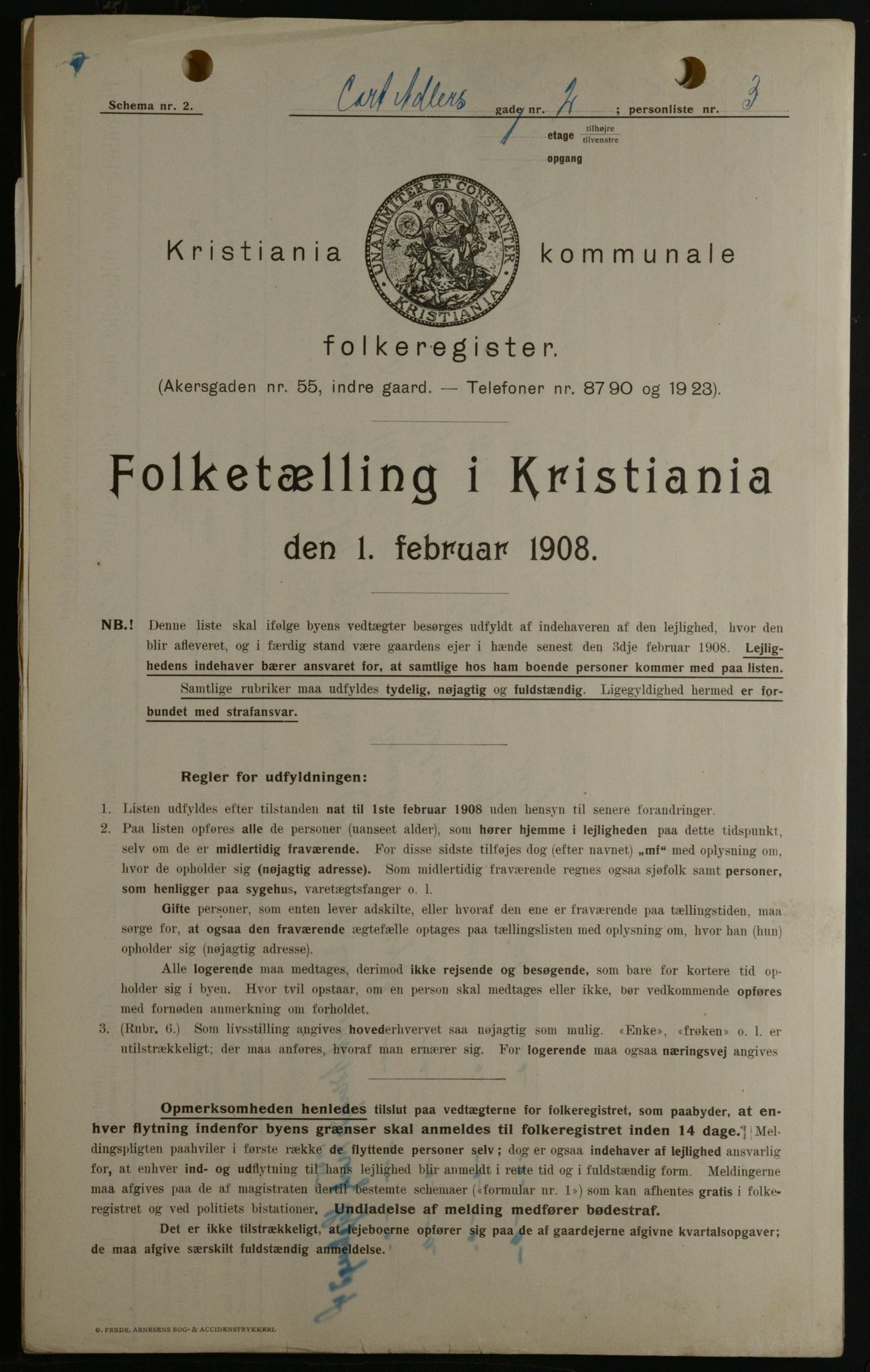 OBA, Municipal Census 1908 for Kristiania, 1908, p. 12738